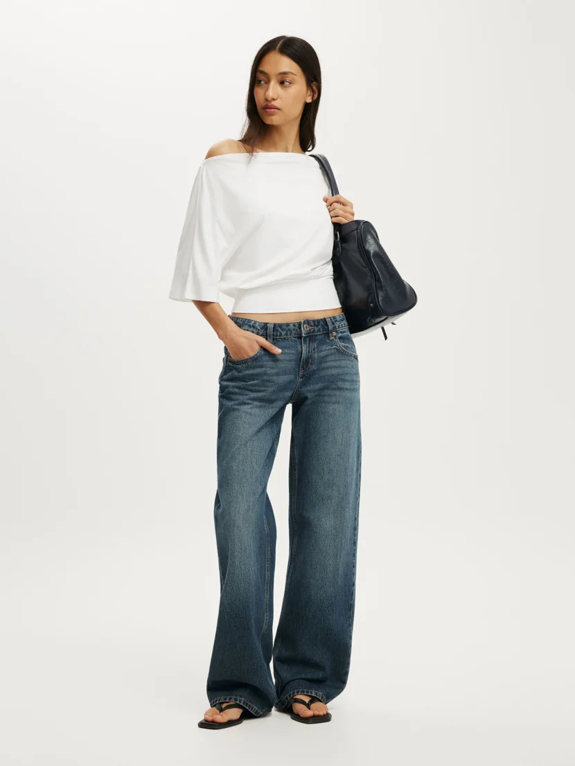 COTTON ON Áo Thun Lệch Vai Nữ - Sage Off Shoulder Short Sleeve
