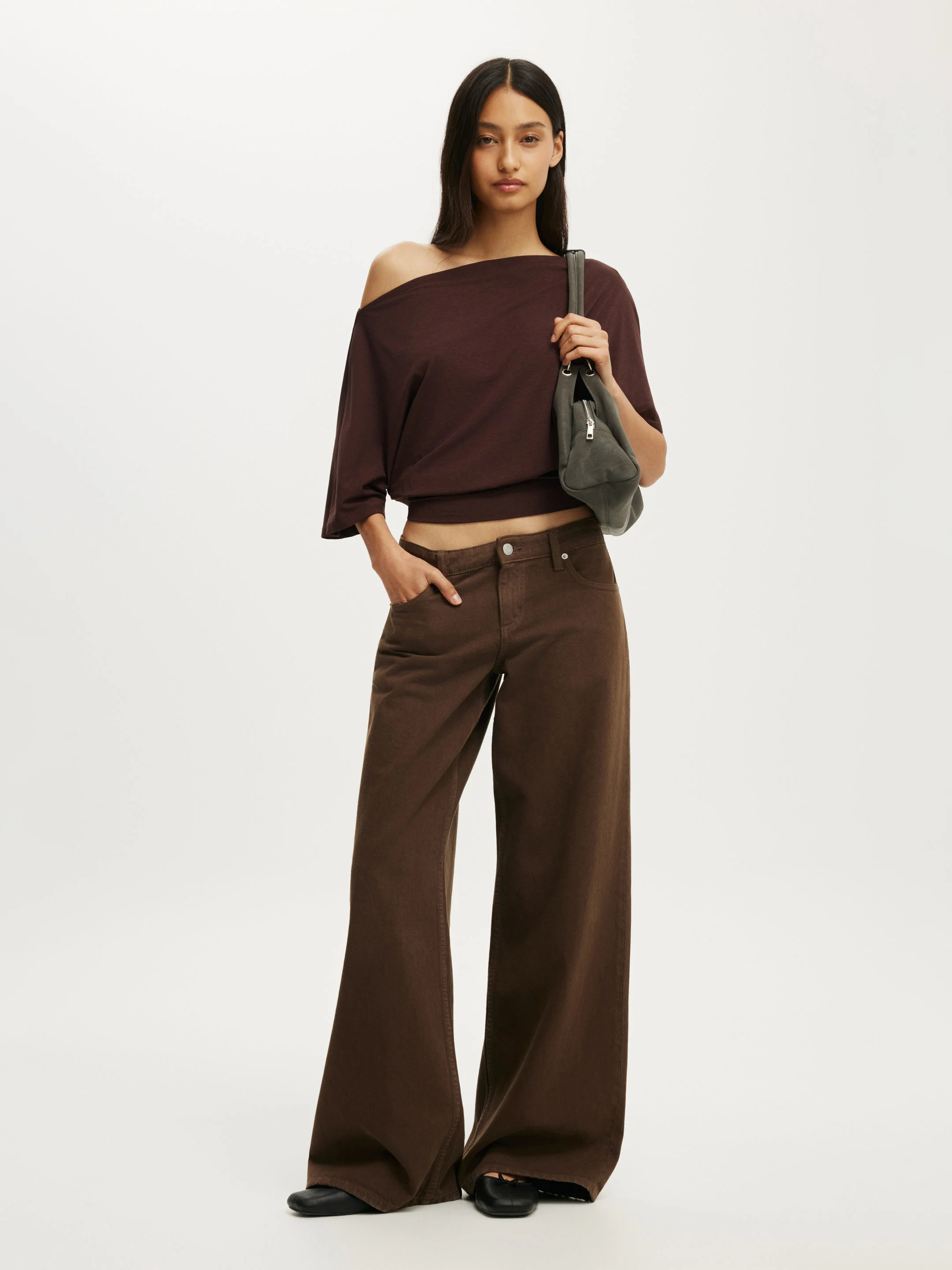 COTTON ON Áo Thun Lệch Vai Nữ - Sage Off Shoulder Short Sleeve
