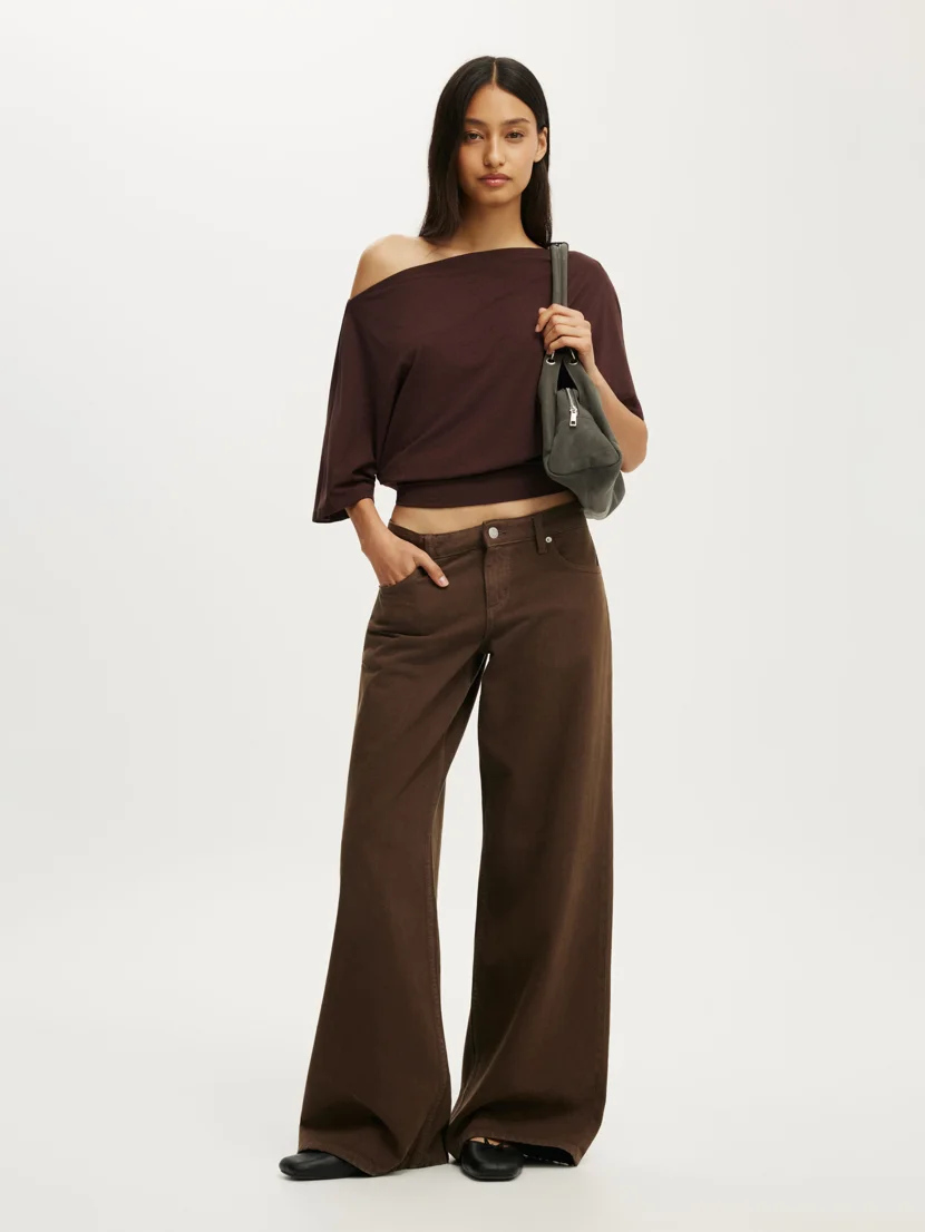 COTTON ON Áo Thun Lệch Vai Nữ - Sage Off Shoulder Short Sleeve