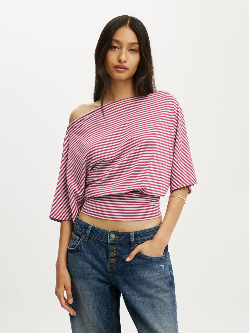 COTTON ON Áo Thun Lệch Vai Nữ - Sage Off Shoulder Short Sleeve