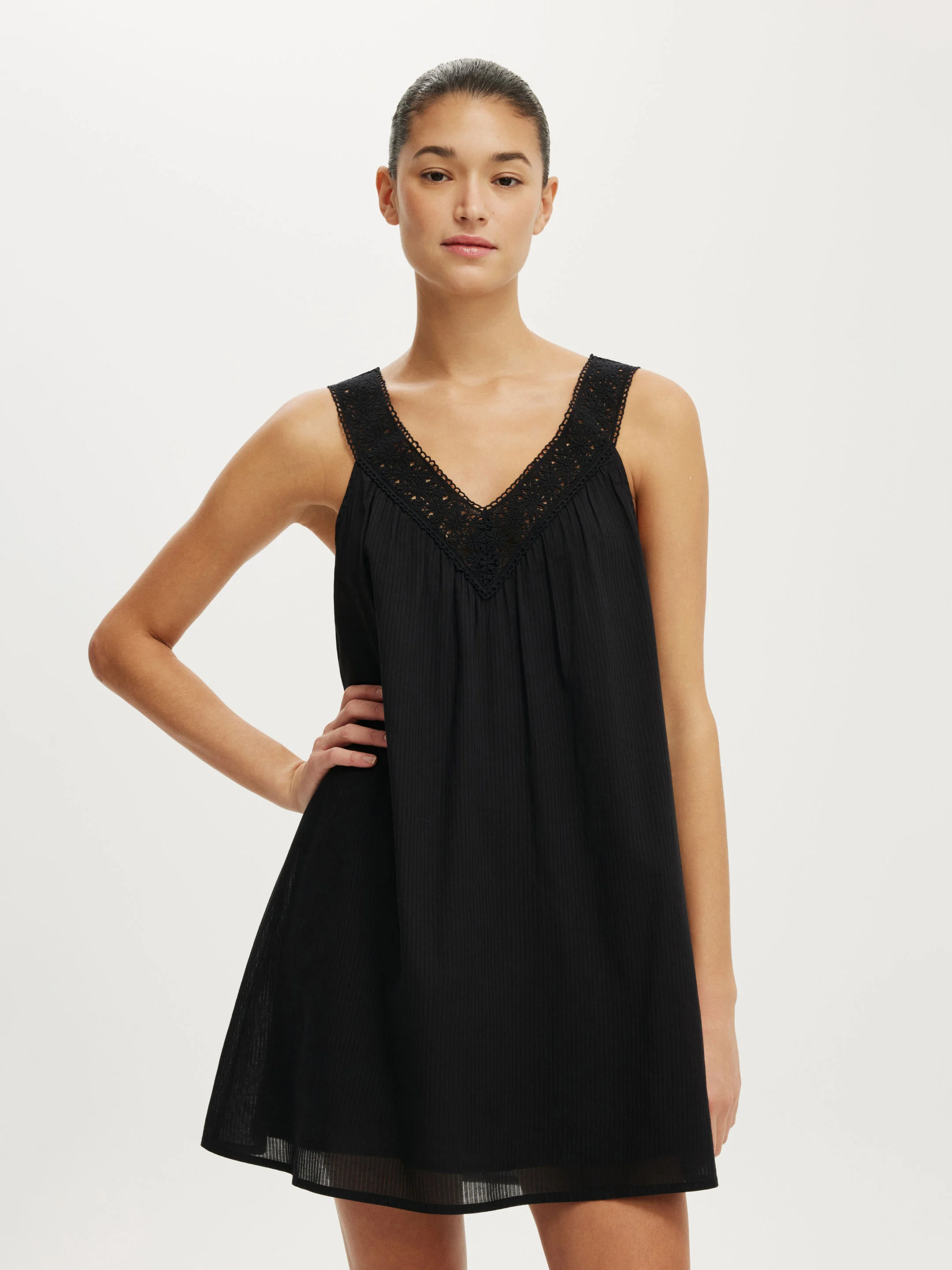 COTTON ON Đầm Mini Nữ - Abbey Lace Trim Mini Dress