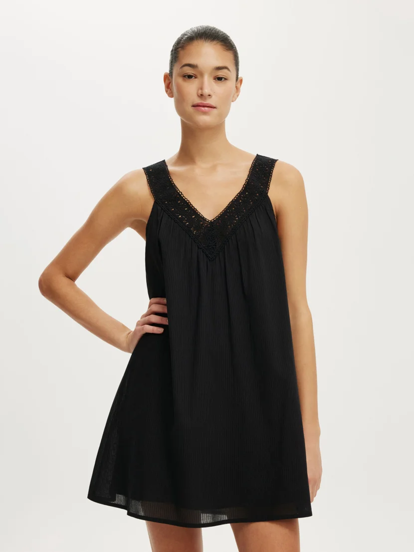 COTTON ON Đầm Mini Nữ - Abbey Lace Trim Mini Dress