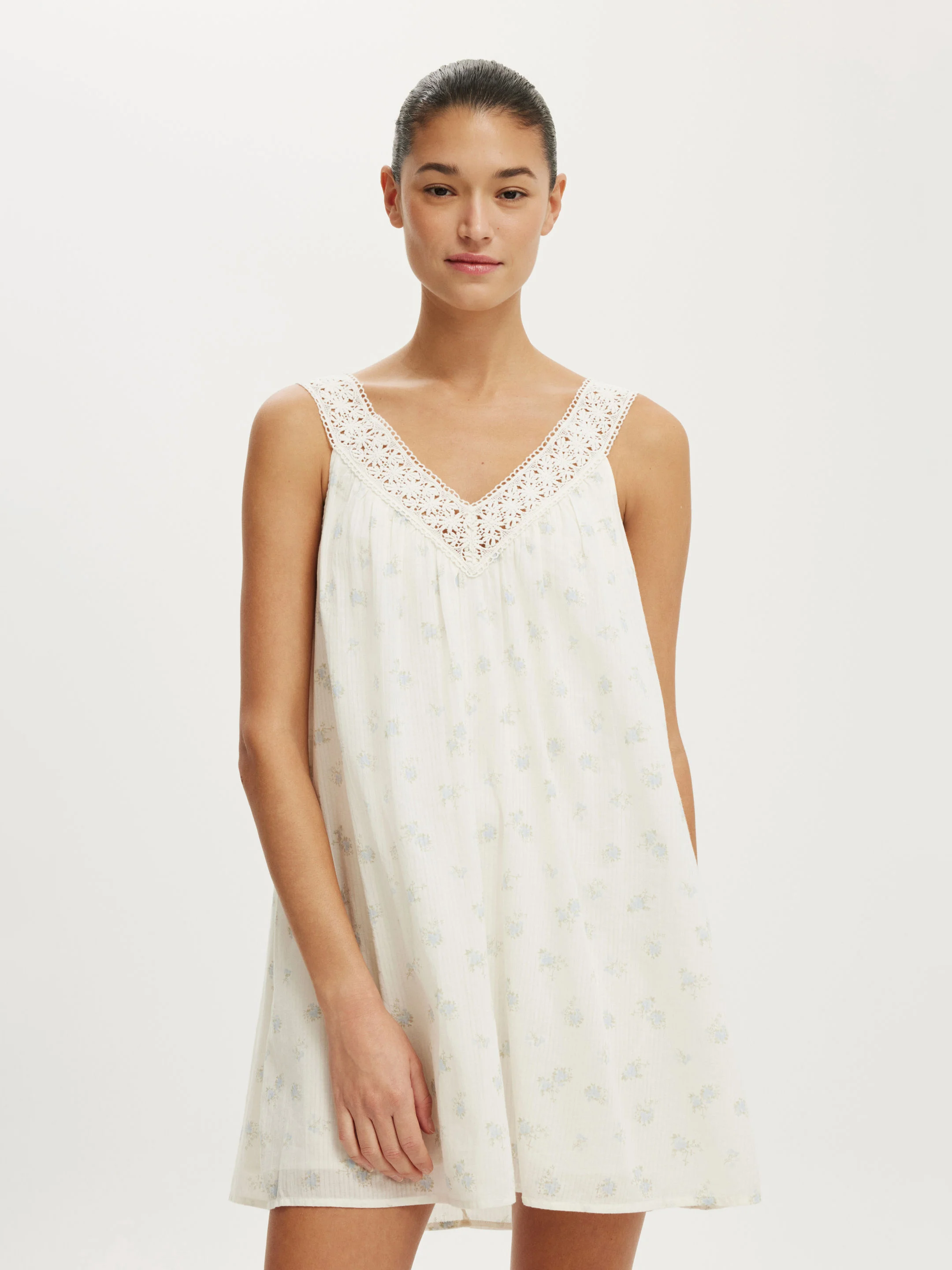 COTTON ON Đầm Mini Nữ - Abbey Lace Trim Mini Dress