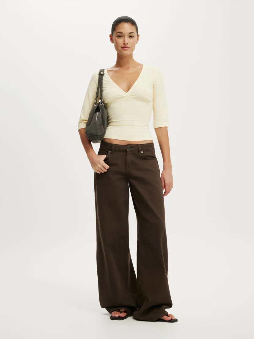 COTTON ON Áo Thun Tay Lừng Cổ V - Maple V Neck 3/4 Sleeve