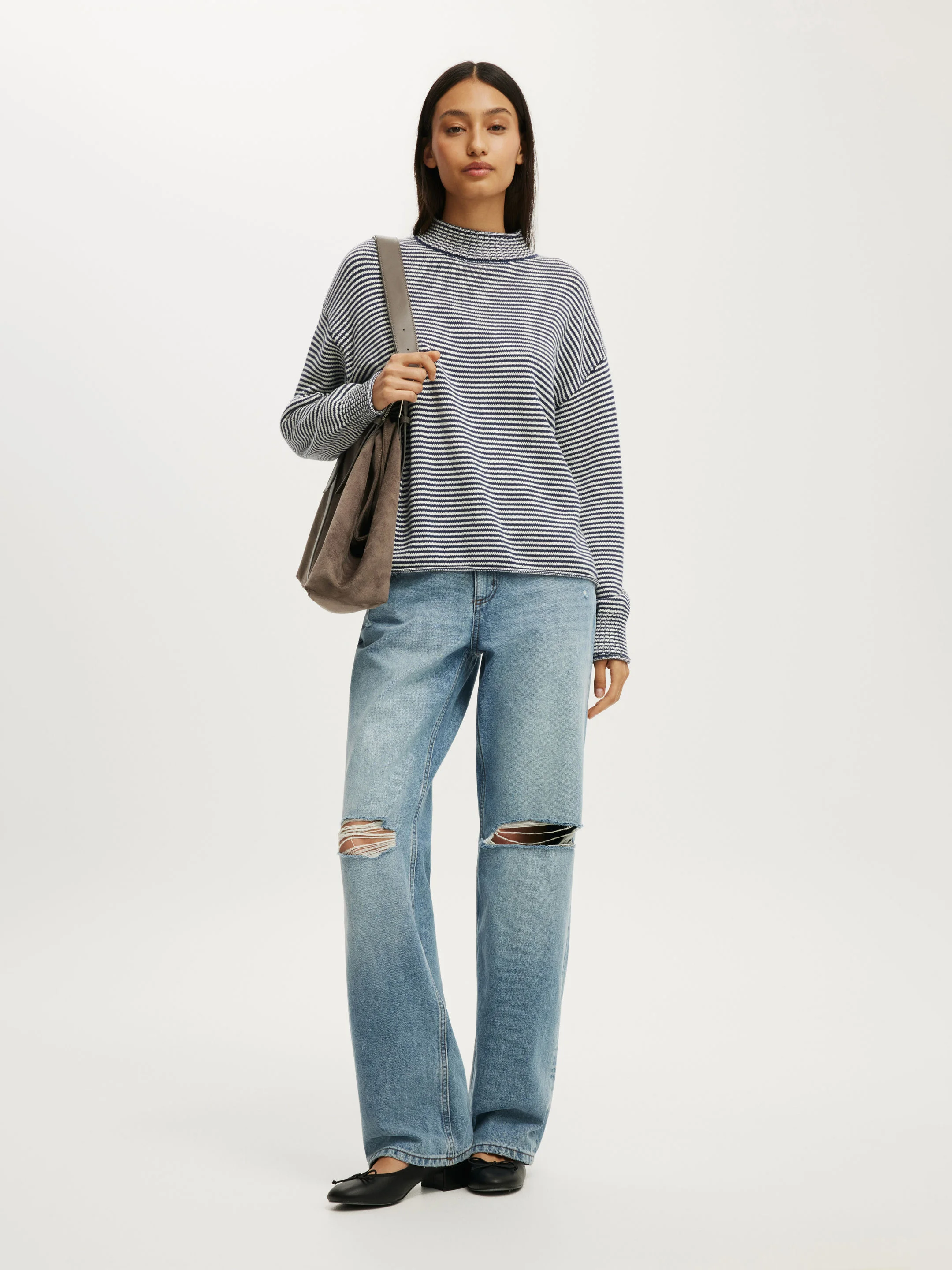 COTTON ON Áo Len Dài Tay Nữ - Mila Mock Neck Sweater