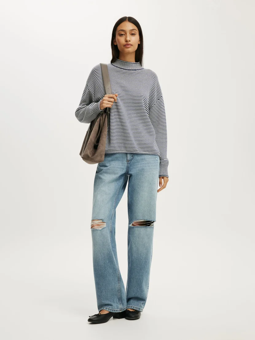 COTTON ON Áo Len Dài Tay Nữ - Mila Mock Neck Sweater