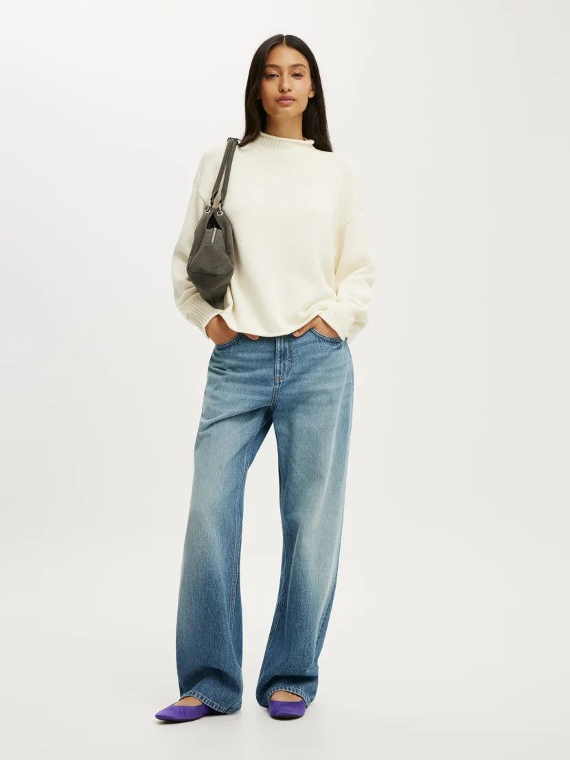 COTTON ON Áo Len Dài Tay Nữ - Mila Mock Neck Sweater