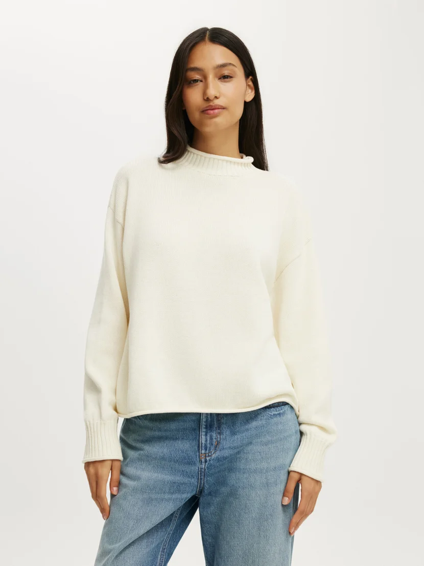 COTTON ON Áo Len Dài Tay Nữ - Mila Mock Neck Sweater