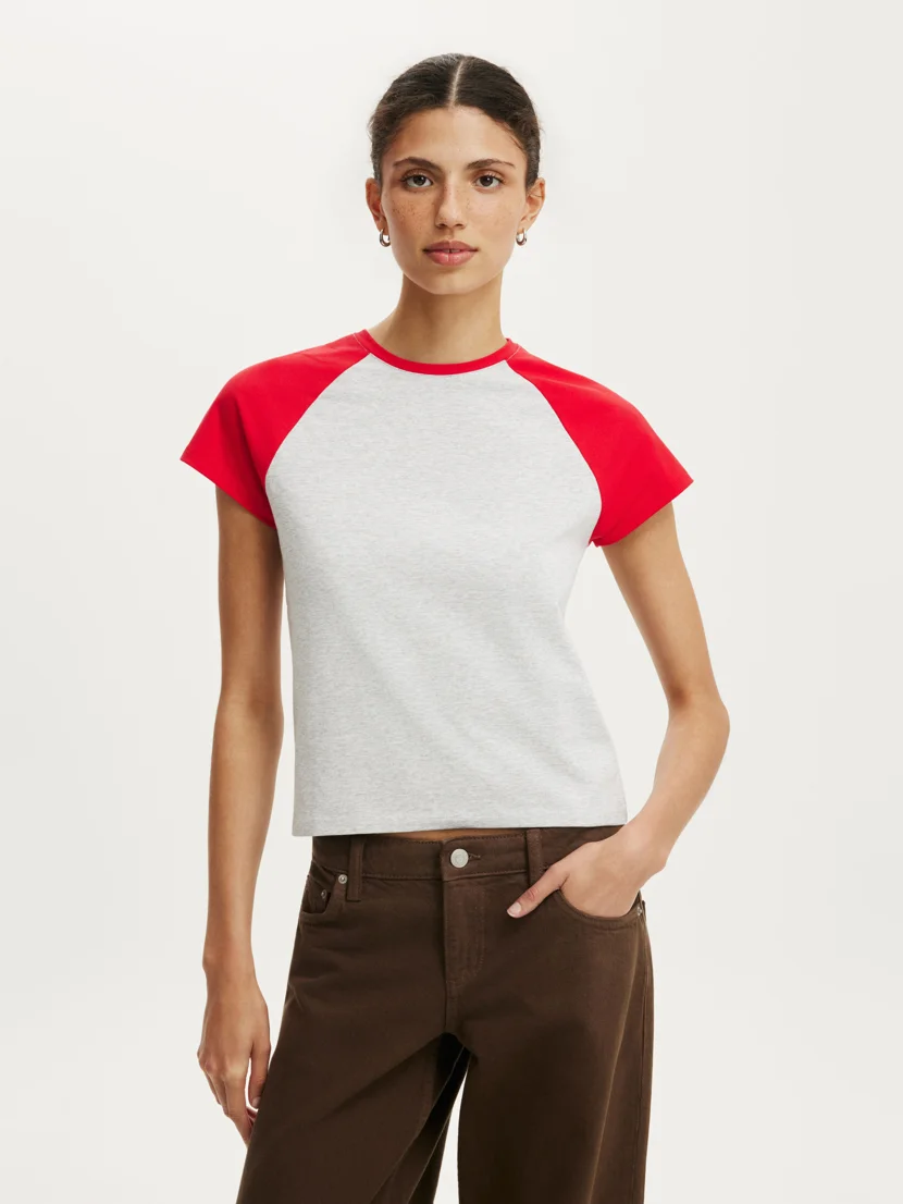 COTTON ON Áo Thun Ngắn Tay Nữ - 90S Baby Raglan Tee