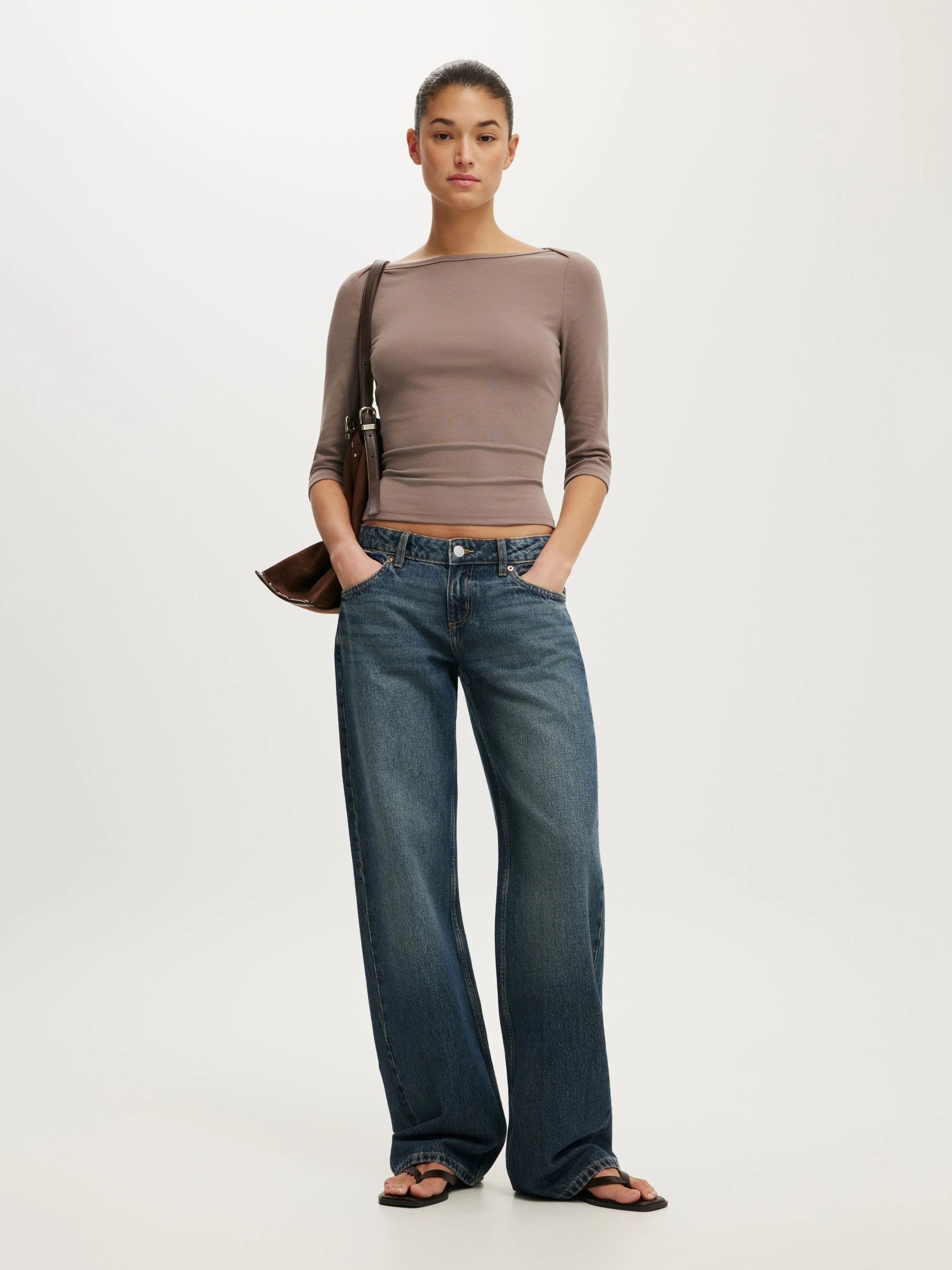 COTTON ON Áo Thun Tay Lửng Nữ - 90’S Boatneck ¾ Sleeve