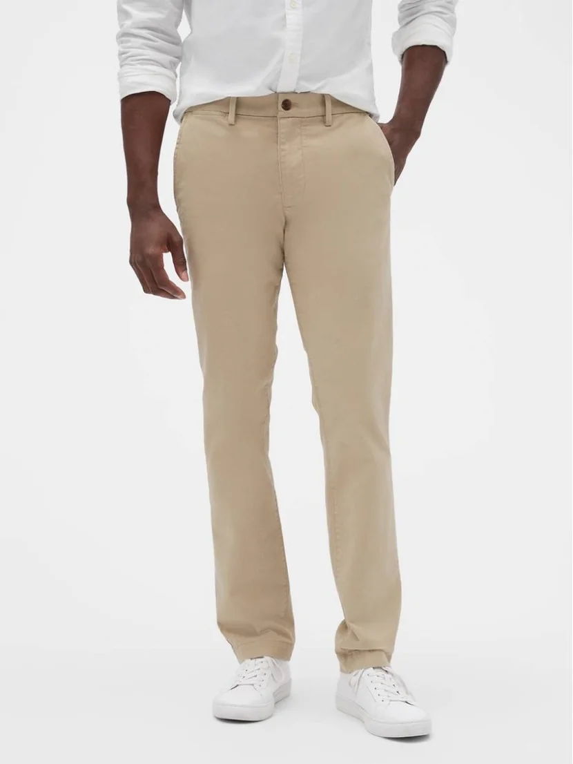 GAP Quần Vải Dài Nam - Essential Khaki Slim Fit