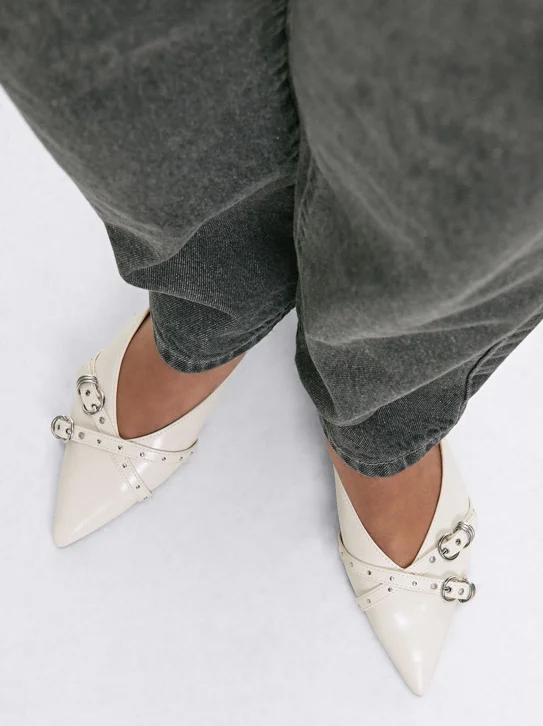 PARFOIS Giày Búp Bê Studs Ballerina