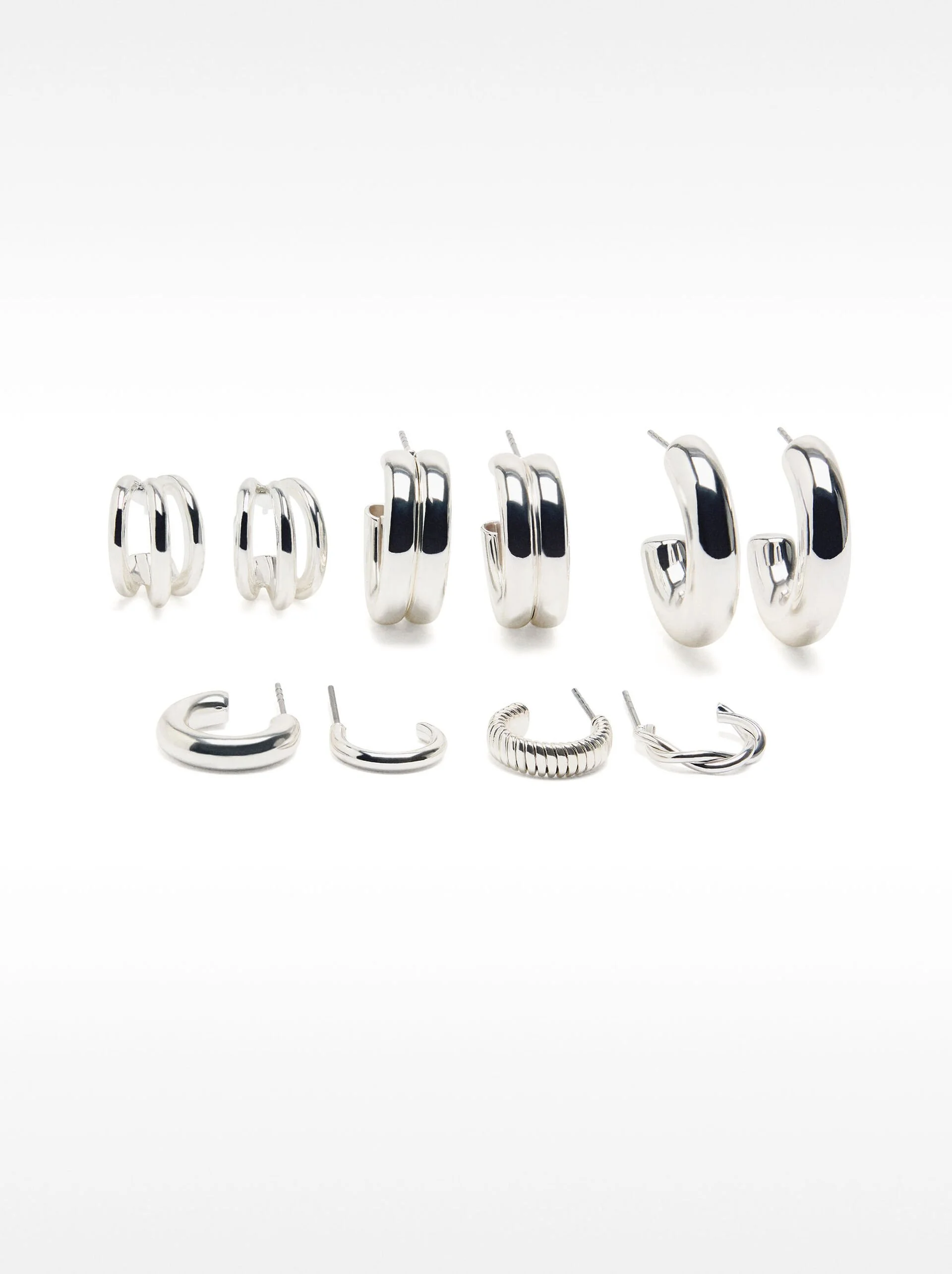 PARFOIS Set Hoa Tai  Silver Basics