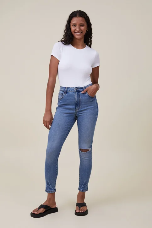 COTTON ON Quần Jeans Dài Nữ - High Rise Cropped Skinny Jean