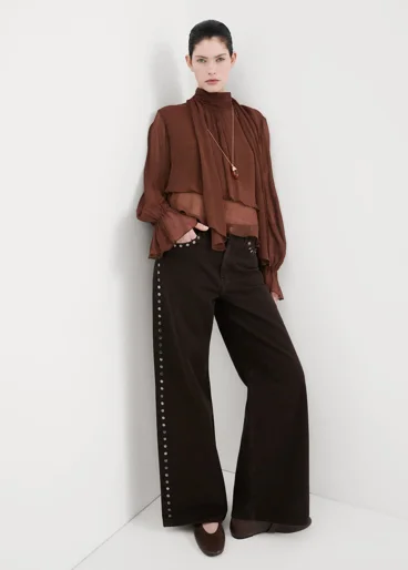 MANGO Quần Jeans Nữ Studs