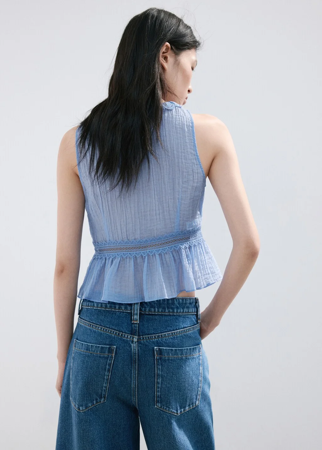 MANGO Áo Kiểu Cộc Tay Nữ Elena