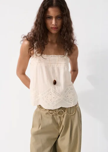 MANGO Áo Kiểu Hai Dây Nữ Mister