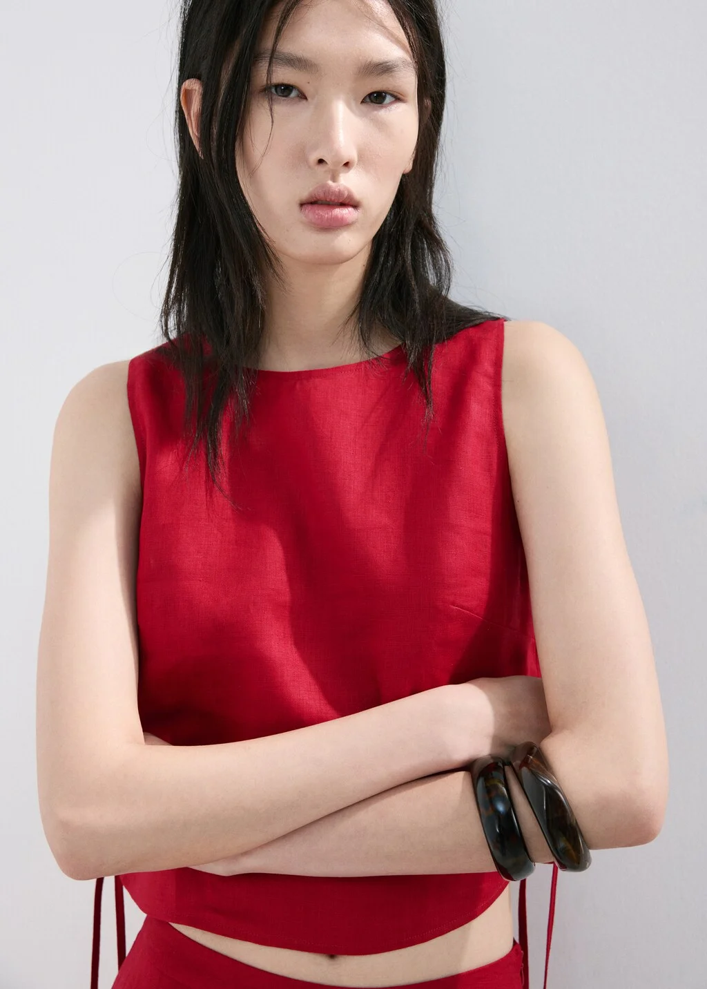 MANGO Áo Kiểu Cộc Tay Nữ Fred