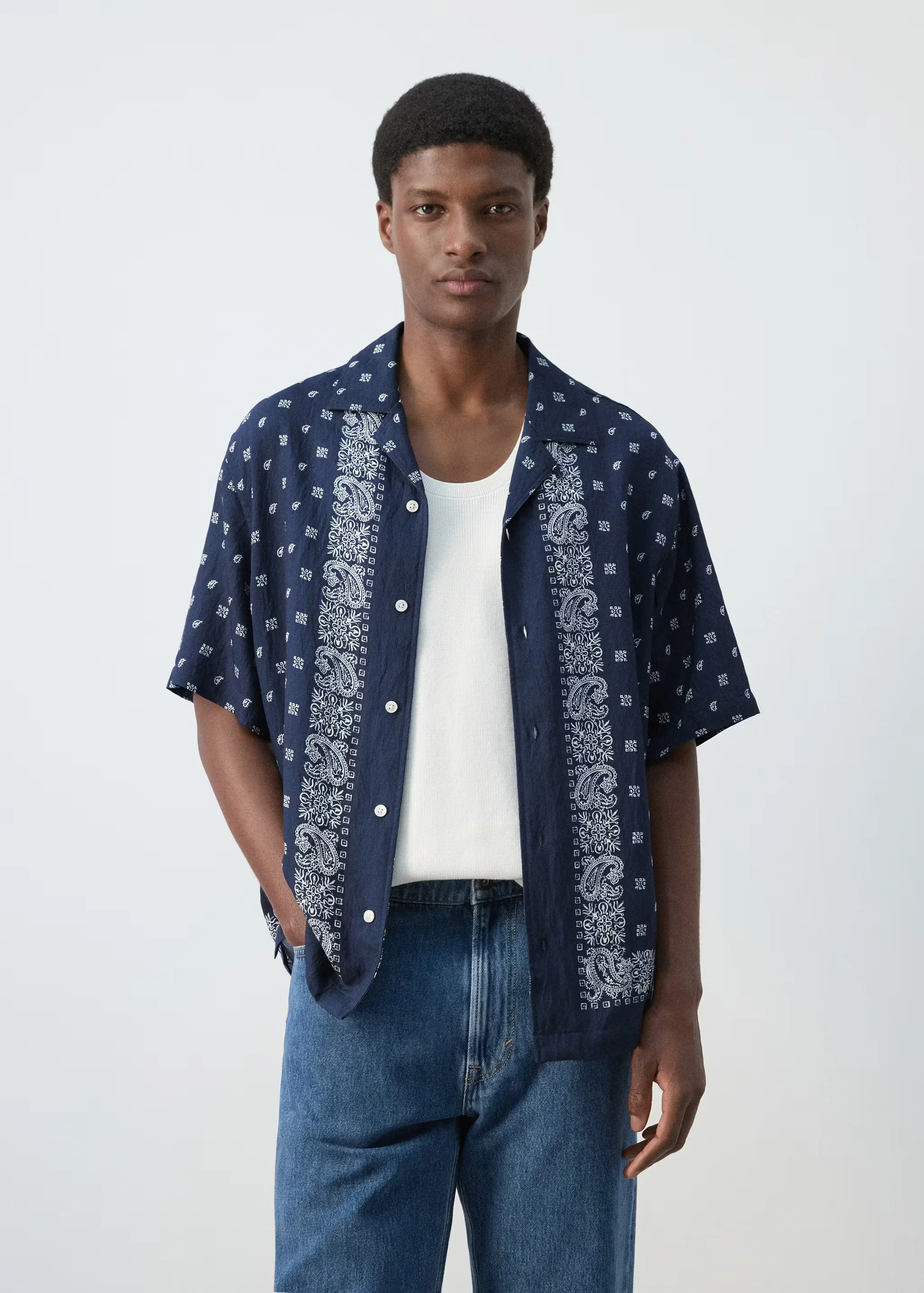 MANGO Áo Sơ Mi Nam Bandana