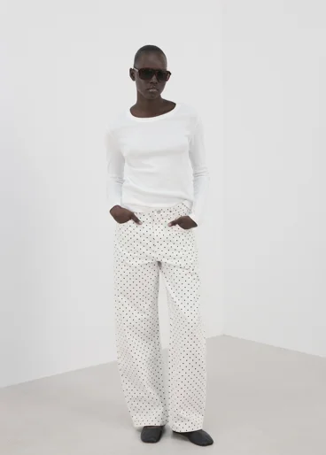 MANGO Quần Jeans Nữ Polka