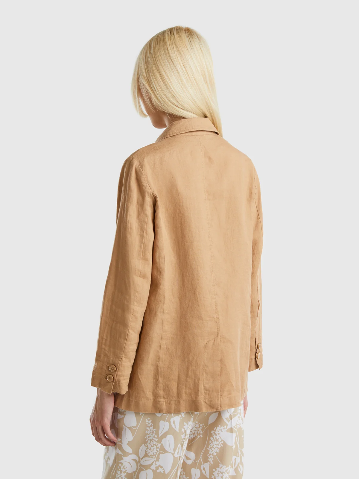 UNITED COLORS OF BENETTON Áo Khoác Nữ Blazer In Pure Linen