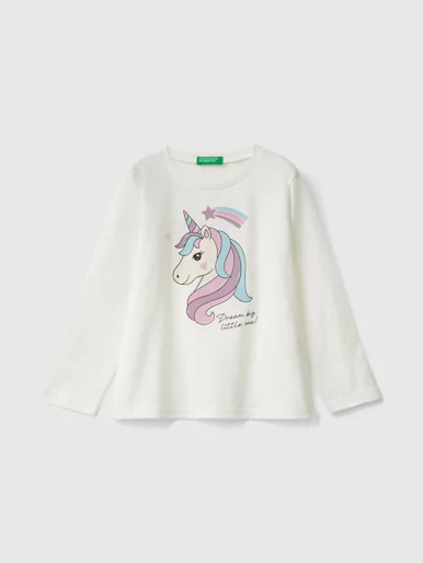 UNITED COLORS OF BENETTON Áo Thun Dài Tay Bé Gái Kid Girl T-Shirt