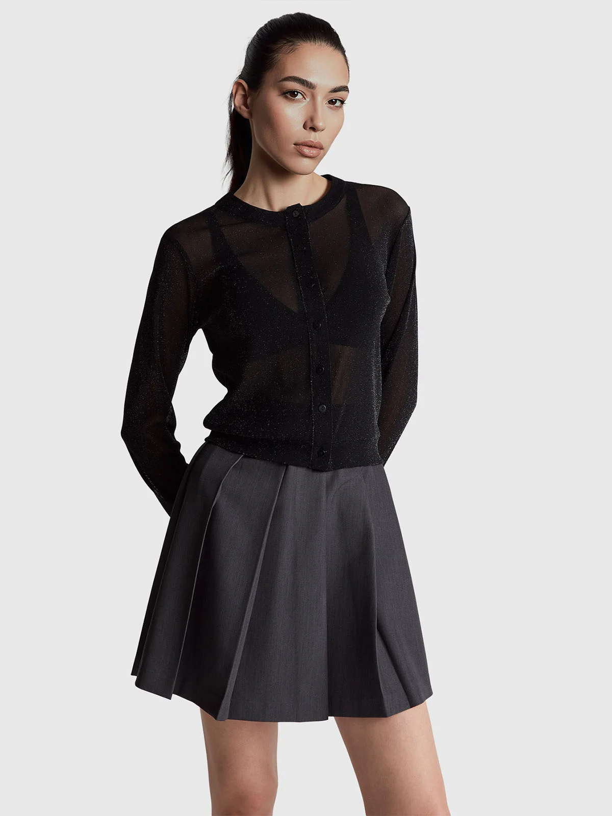UNITED COLORS OF BENETTON Áo Len Dài Tay Nữ Women Sweater