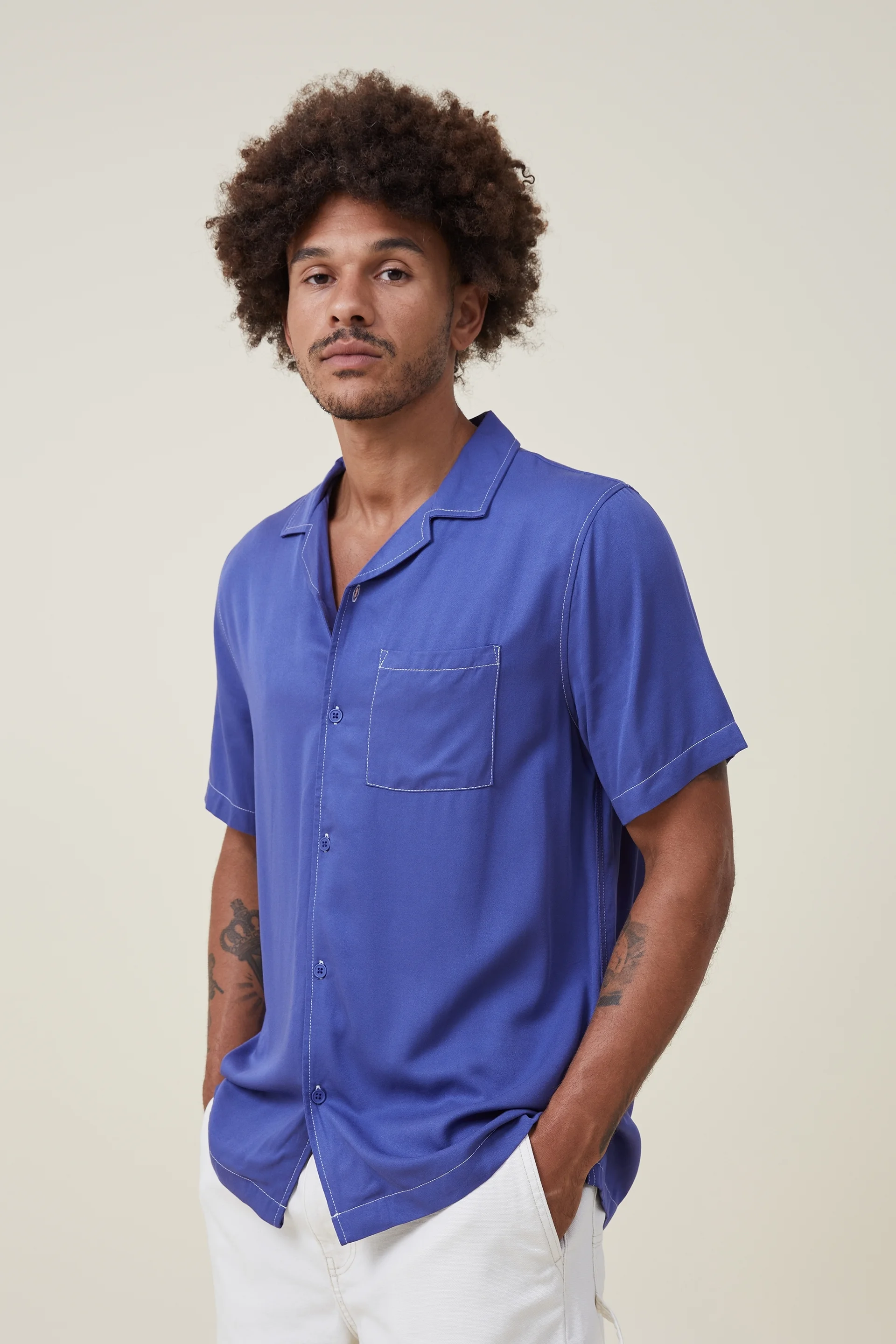 COTTON ON Áo Sơ Mi Ngắn Tay Nam - Riviera Short Sleeve Shirt