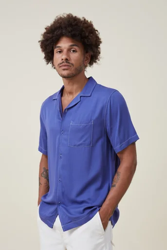 COTTON ON Áo Sơ Mi Ngắn Tay Nam - Riviera Short Sleeve Shirt