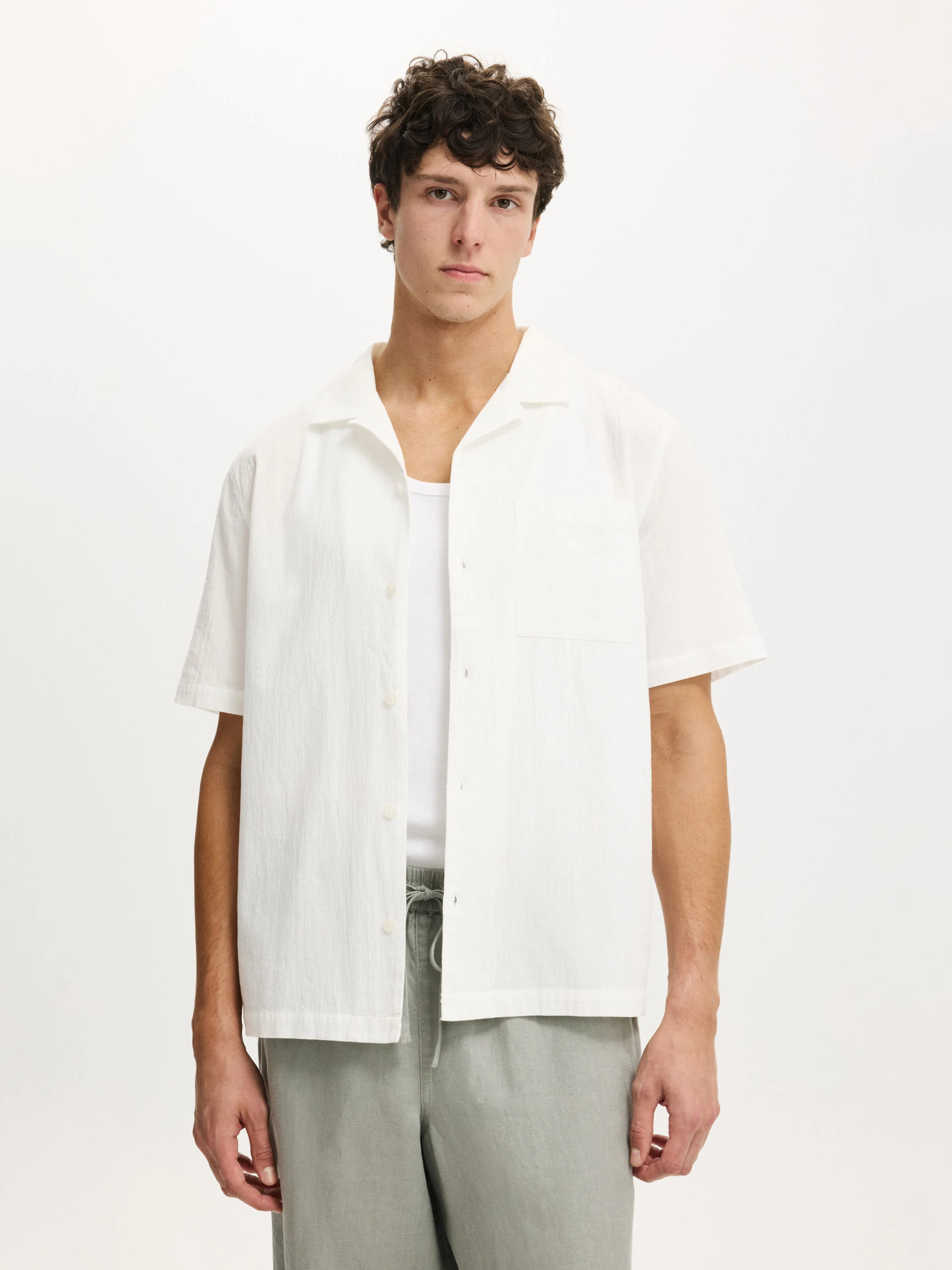 COTTON ON Áo Sơ Mi Ngắn Tay Nam-Riviera Short Sleeve Shirt