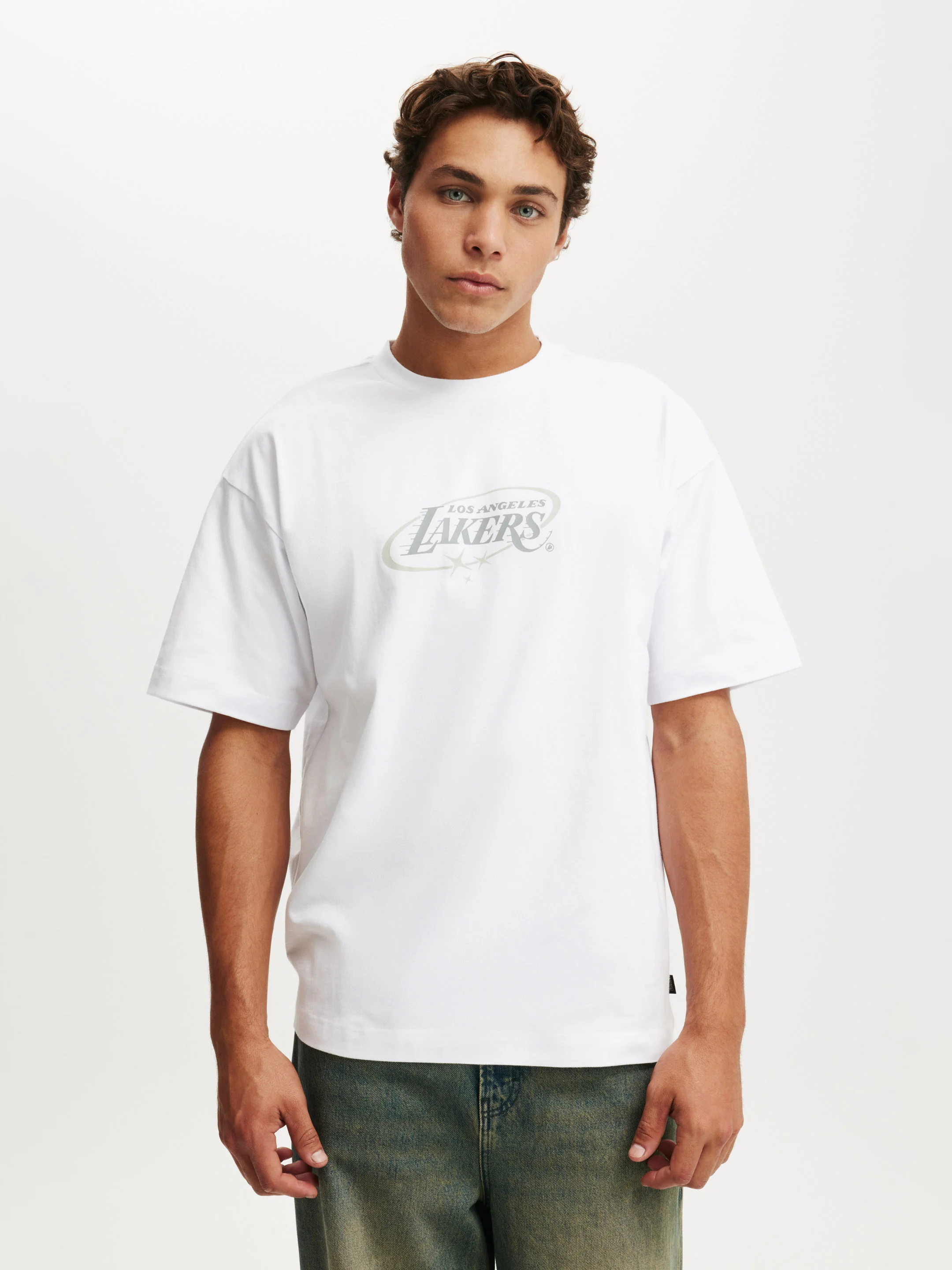 COTTON ON Áo Thun Có Họa Tiết Nam-Box Fit Nba T-Shirt