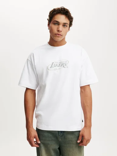 COTTON ON Áo Thun Có Họa Tiết Nam-Box Fit Nba T-Shirt