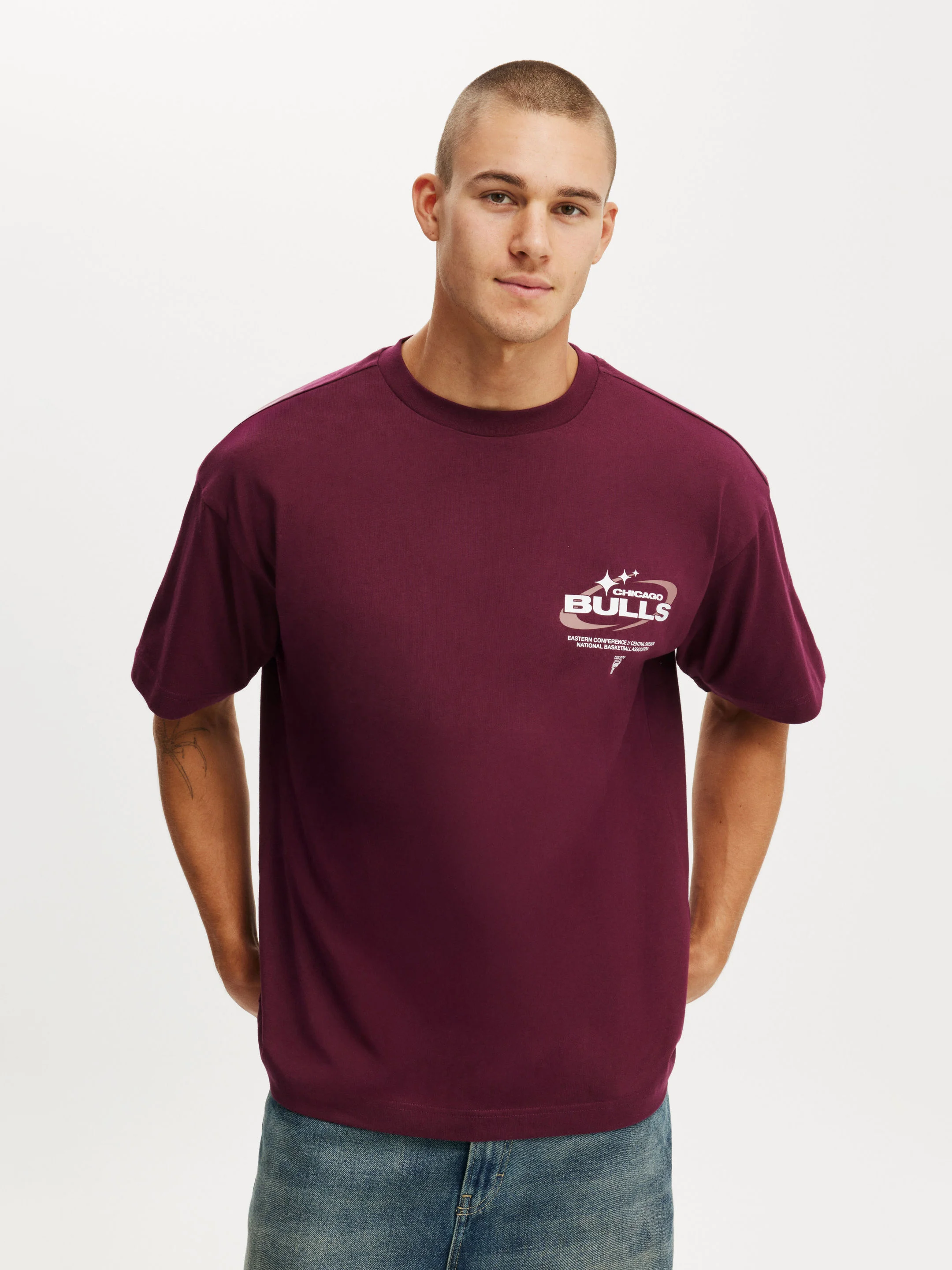 COTTON ON Áo Thun Có Họa Tiết Nam-Box Fit Nba T-Shirt