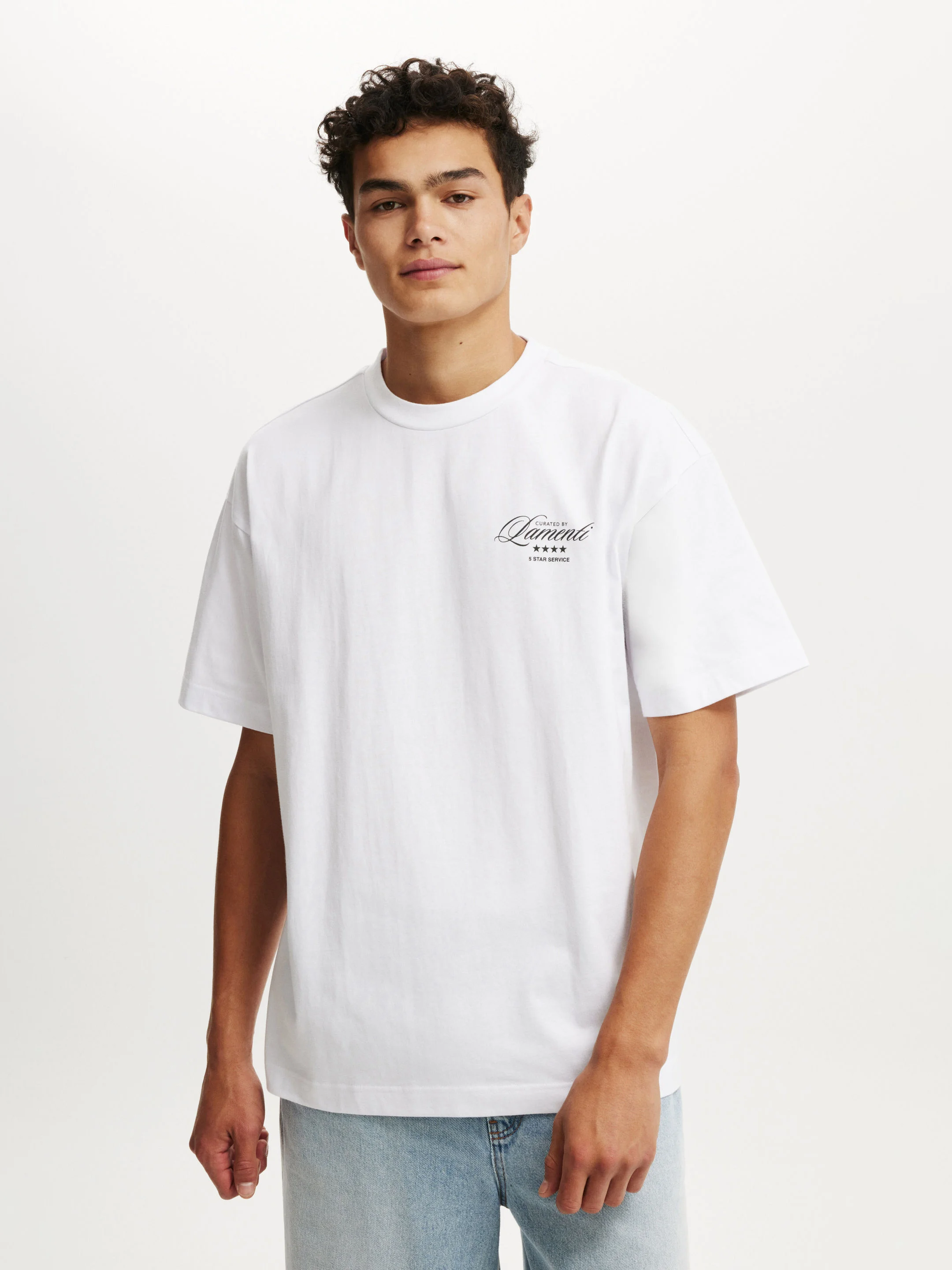 COTTON ON Áo Thun Có Họa Tiết Nam-Box Fit Text T-Shirt