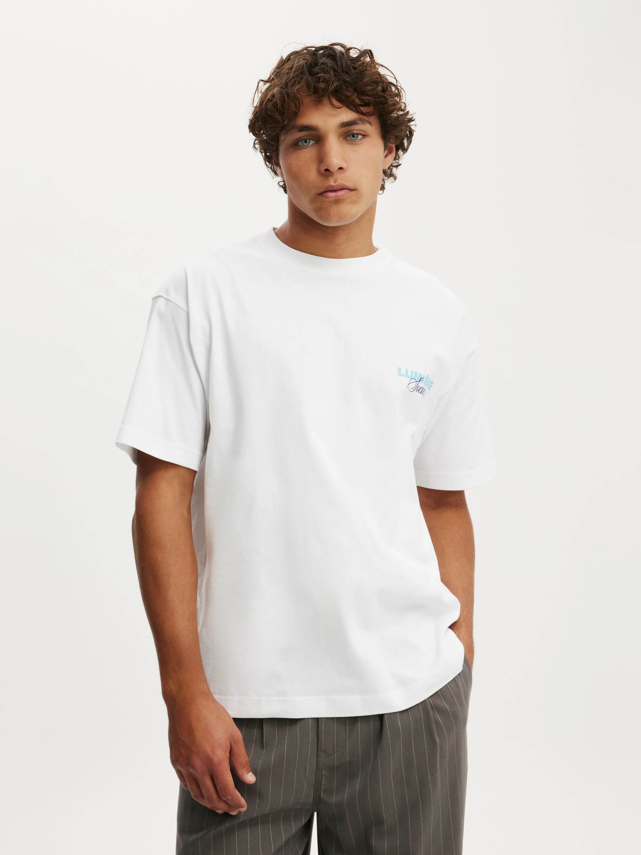 COTTON ON Áo Thun Có Họa Tiết Nam - Box Fit Text T-Shirt