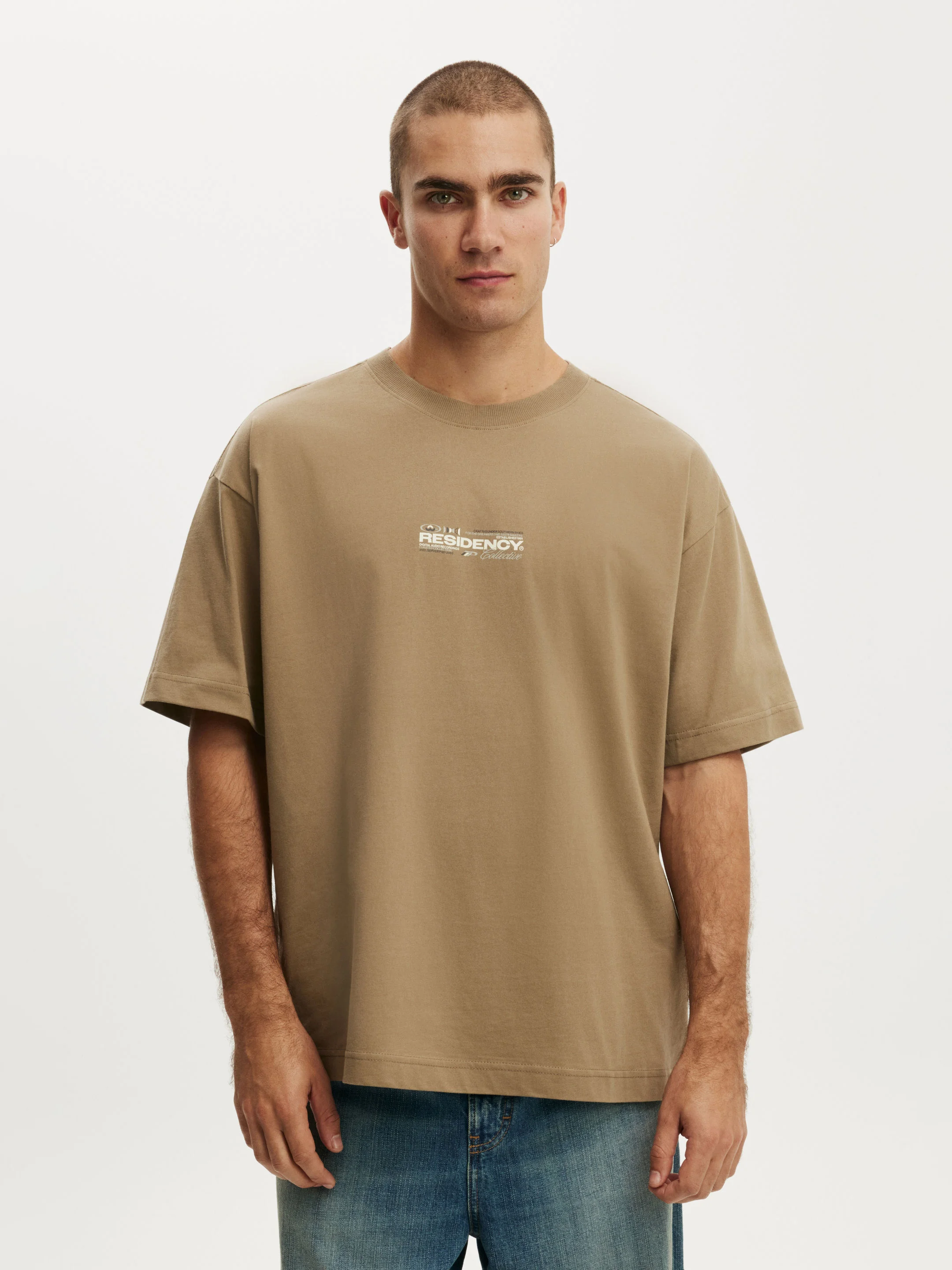 COTTON ON Áo Thun Có Họa Tiết Nam - Box Fit Text T-Shirt