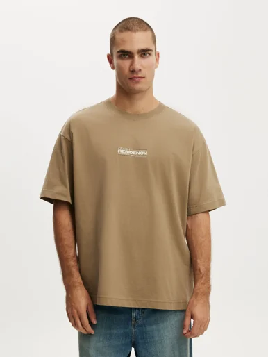 COTTON ON Áo Thun Có Họa Tiết Nam - Box Fit Text T-Shirt