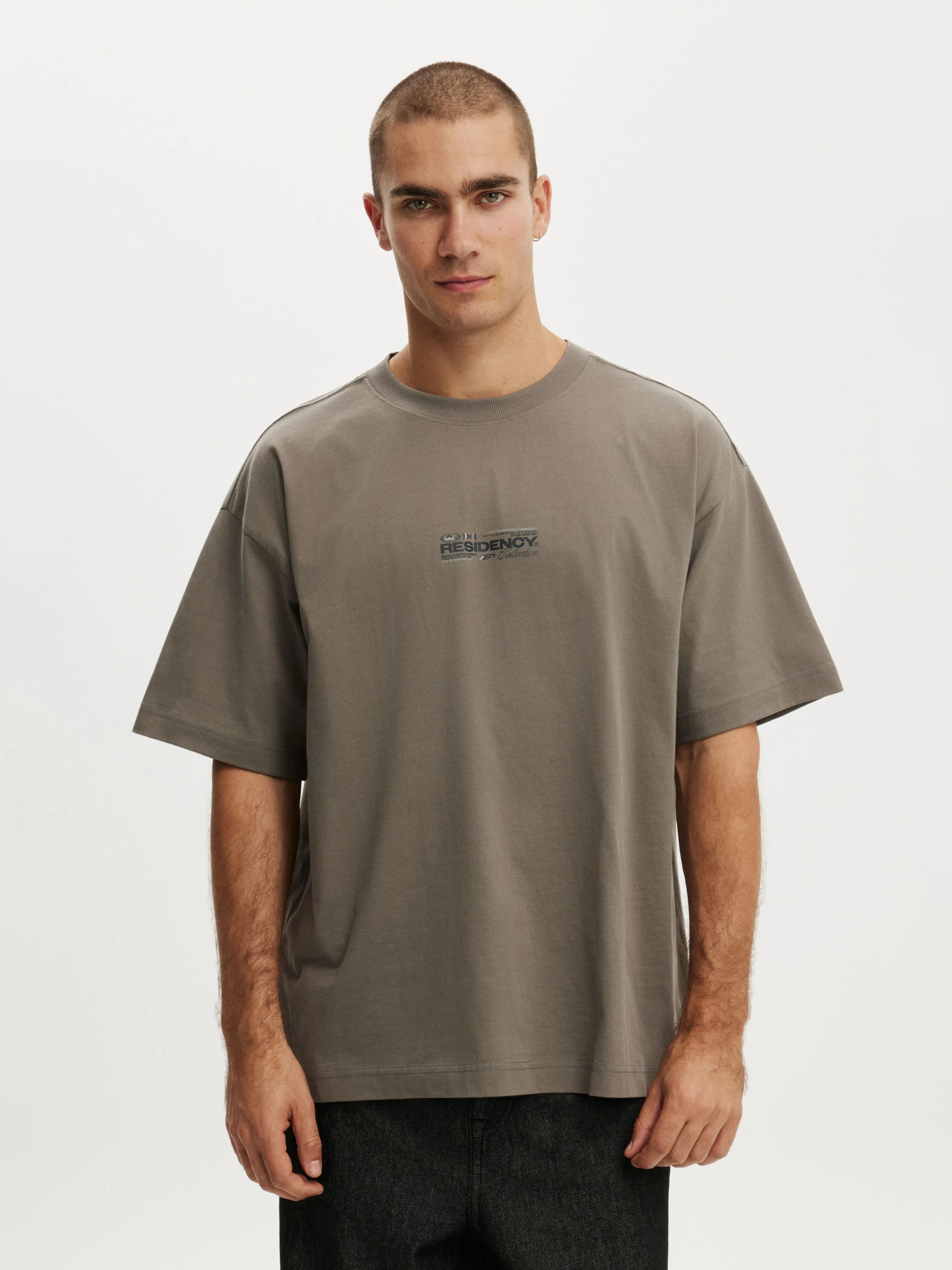 COTTON ON Áo Thun Có Họa Tiết Nam - Box Fit Text T-Shirt
