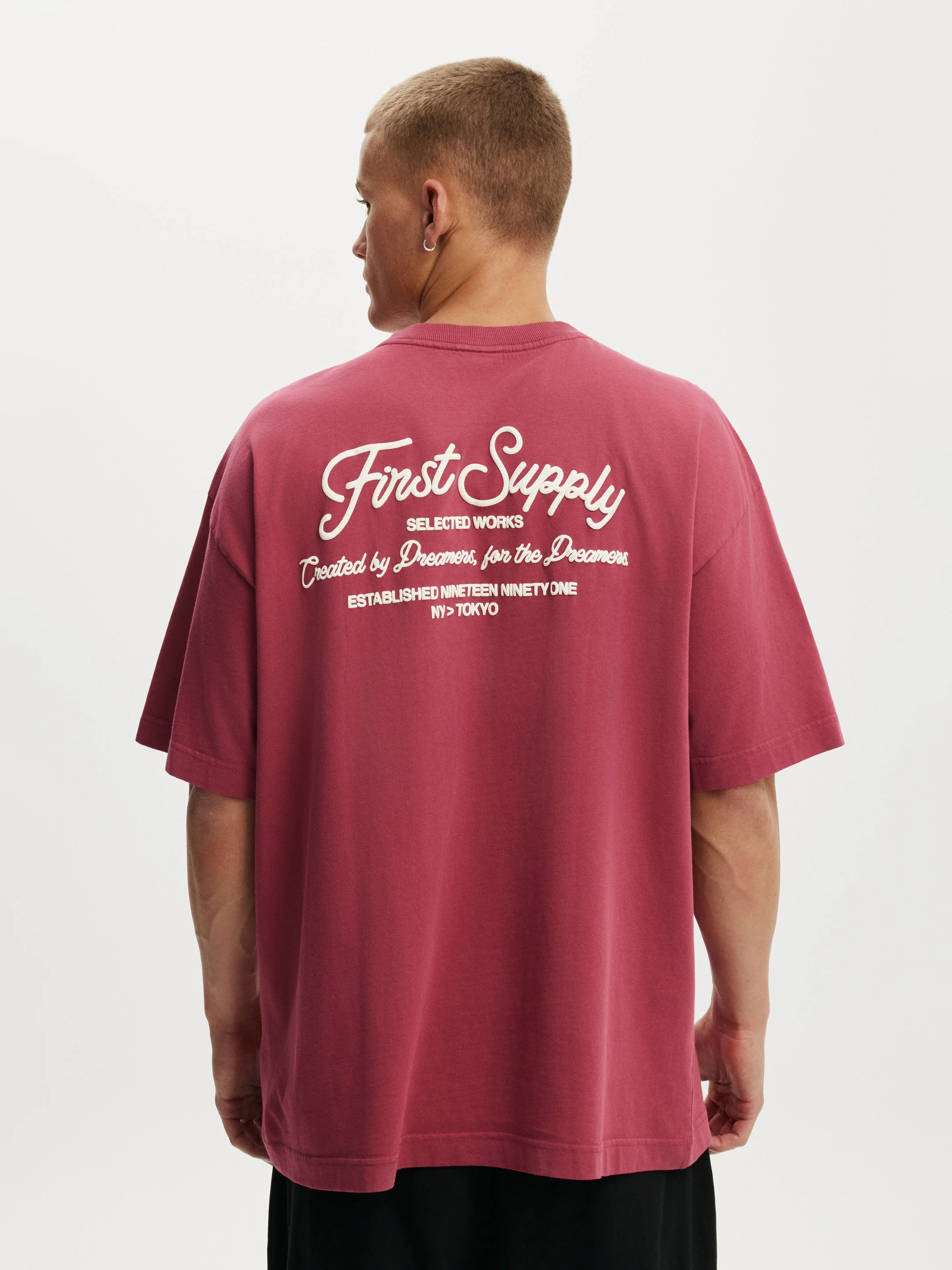 COTTON ON Áo Thun Có Hoạ Tiết Nam - Box Fit Text T-Shirt