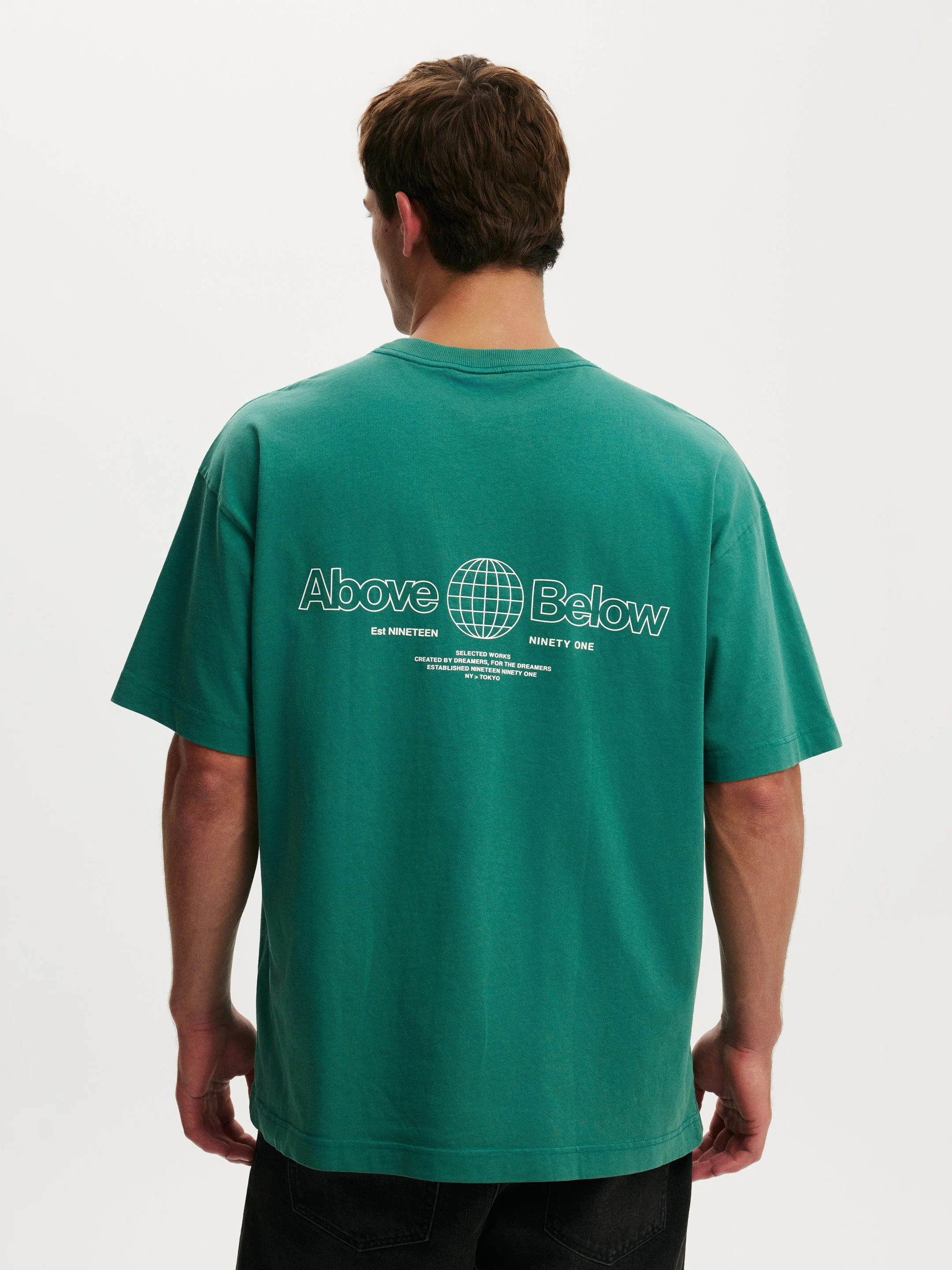 COTTON ON Áo Thun Có Hoạ Tiết Nam-Box Fit Text T-Shirt