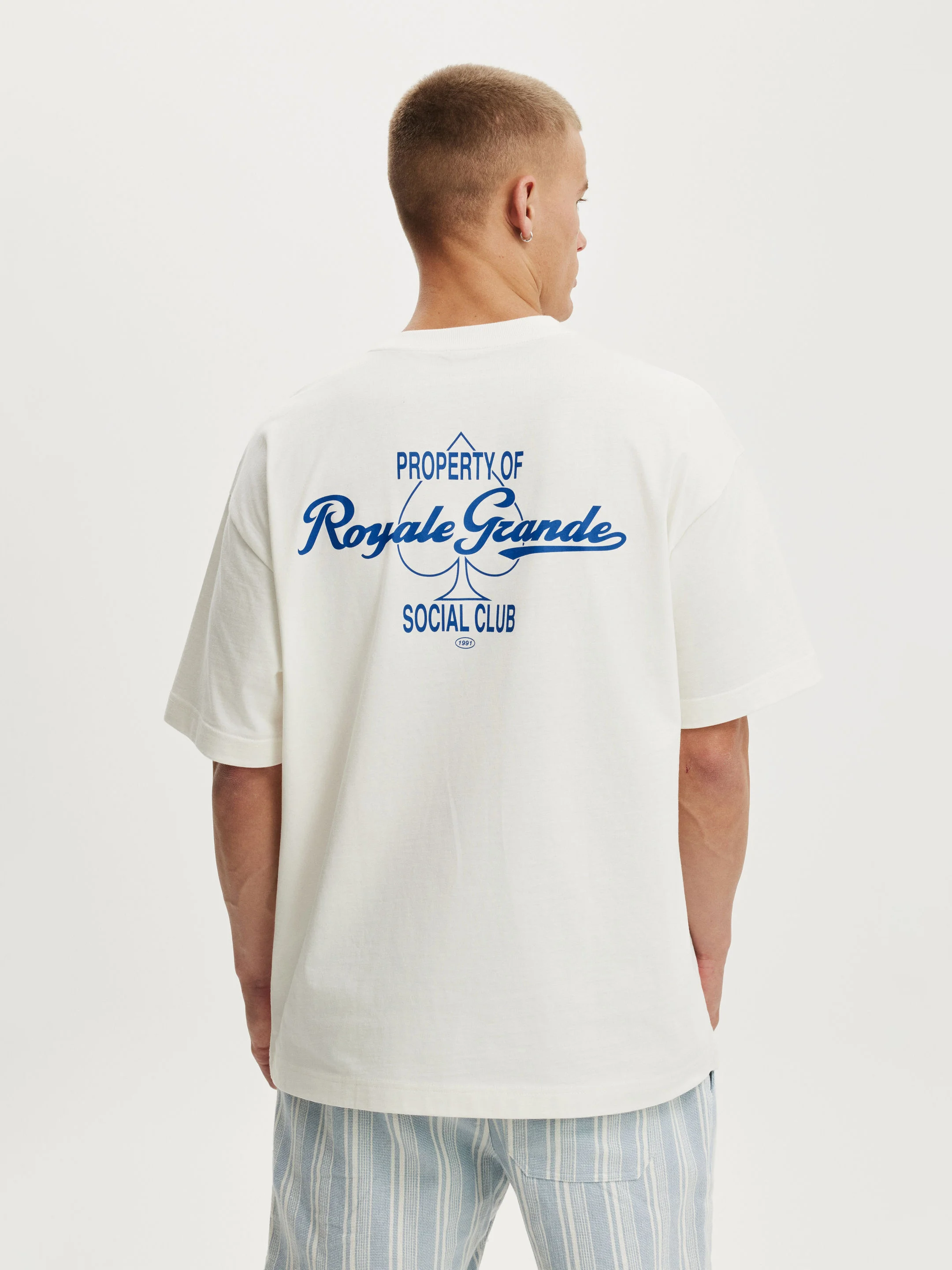 COTTON ON Áo Thun Có Hoạ Tiết Nam-Box Fit Text T-Shirt