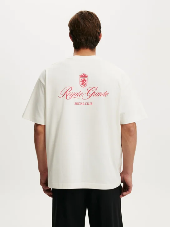COTTON ON Áo Thun Có Hoạ Tiết Nam - Box Fit Text T-Shirt