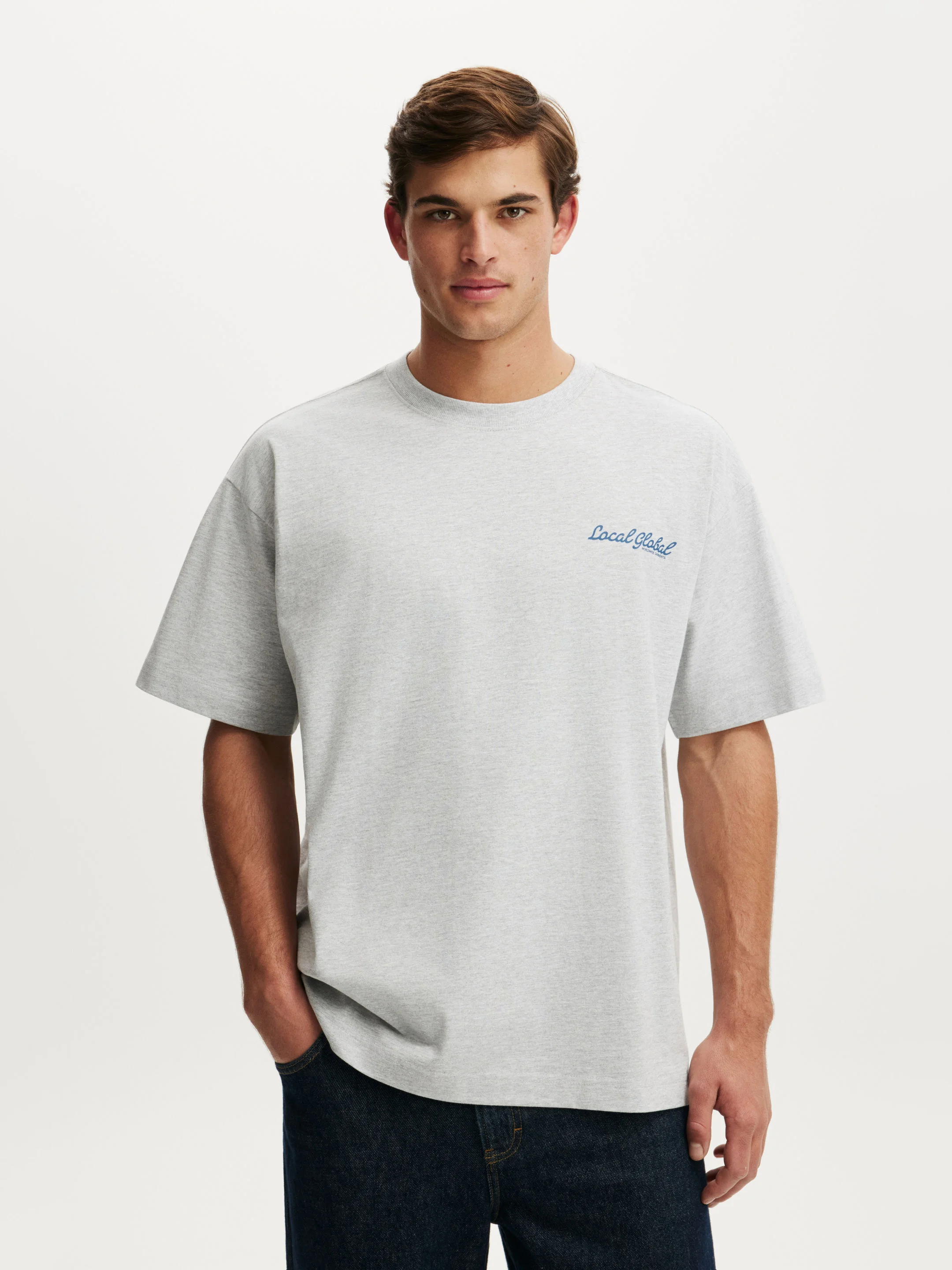 COTTON ON Áo Thun Có Hoạ Tiết Nam - Box Fit Text T-Shirt