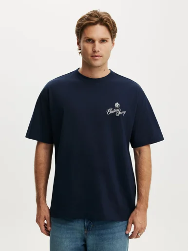 COTTON ON Áo Thun Có Hoạ Tiết Nam - Box Fit Text T-Shirt