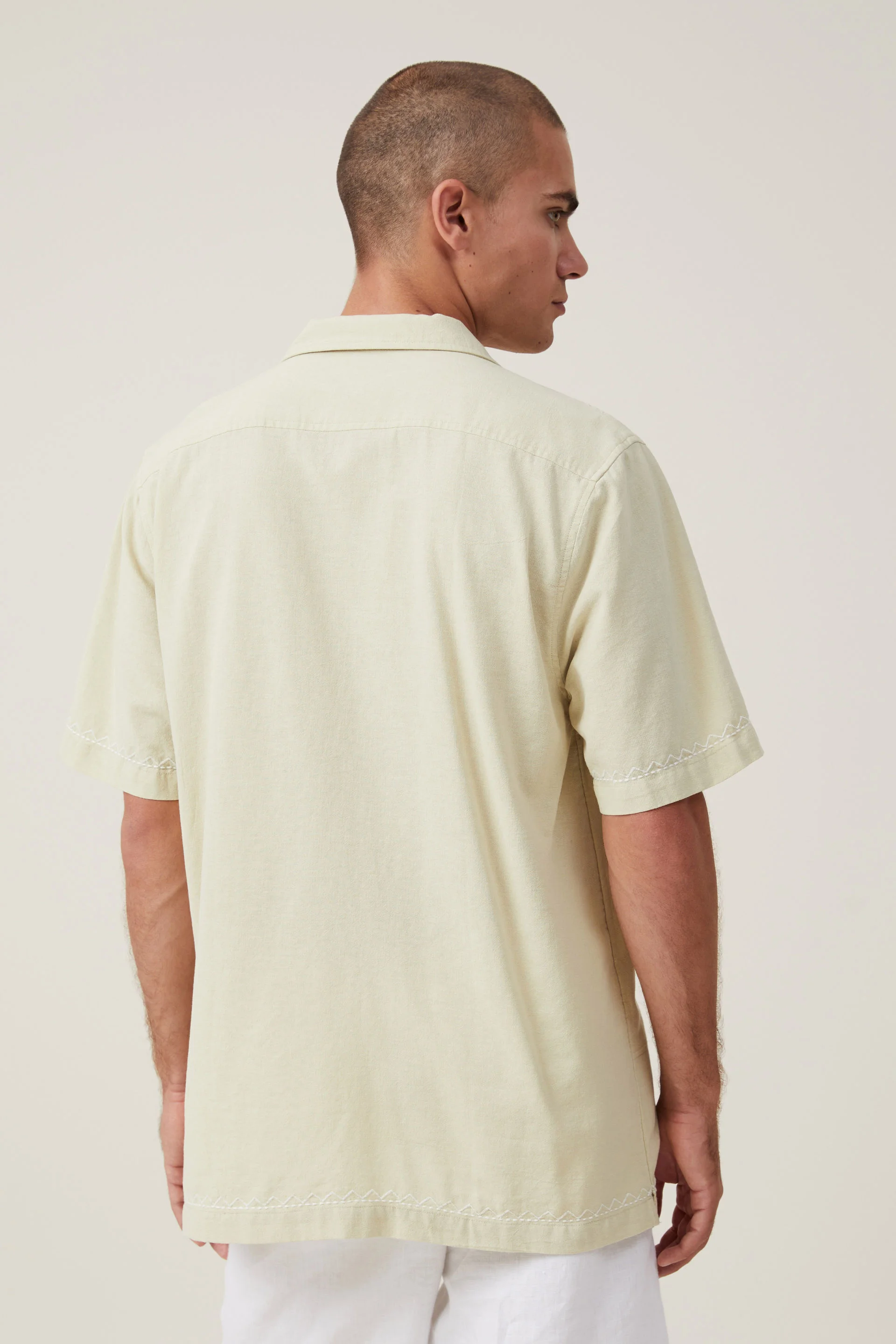 COTTON ON Áo Sơ Mi Ngắn Tay Nam-Cabana Short Sleeve Shirt
