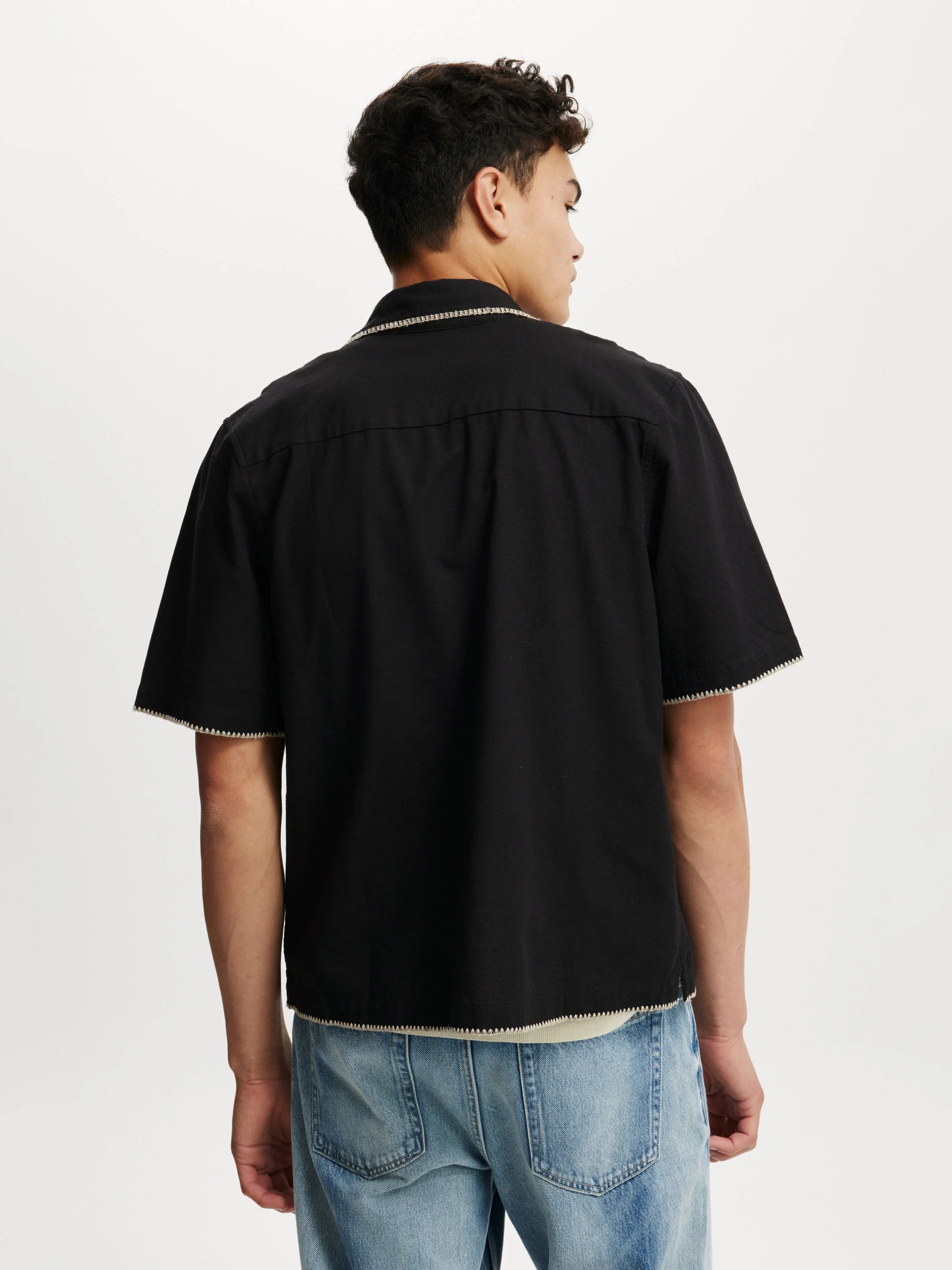 COTTON ON Áo Sơ Mi Ngắn Tay Nam-Cabana Short Sleeve Shirt