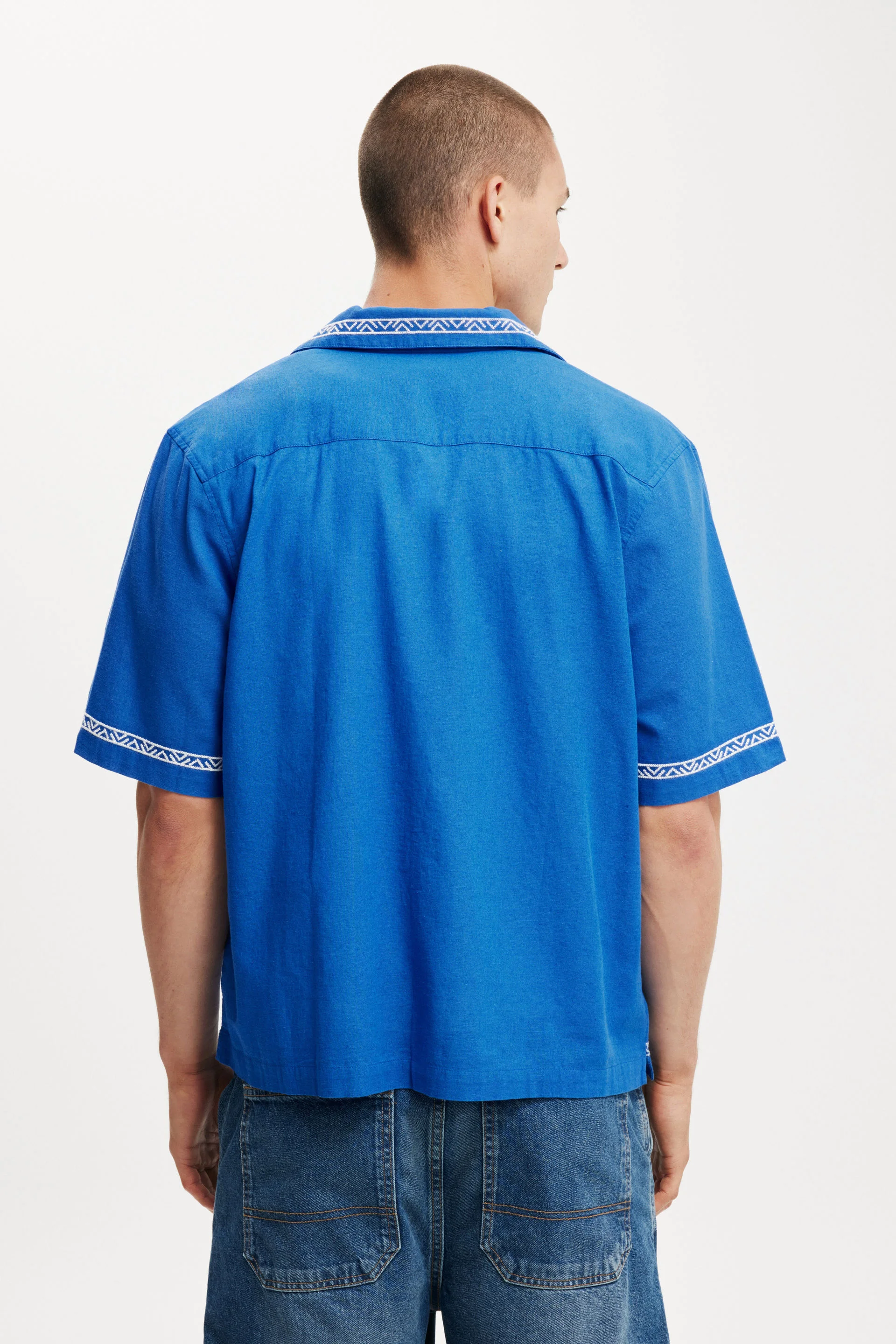 COTTON ON Áo Sơ Mi Ngắn Tay Nam-Cabana Short Sleeve Shirt