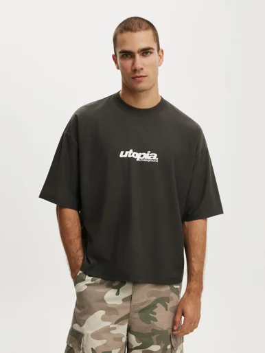 COTTON ON Áo Thun Có Họa Tiết Nam-Cropped Fit Graphic T-Shirt