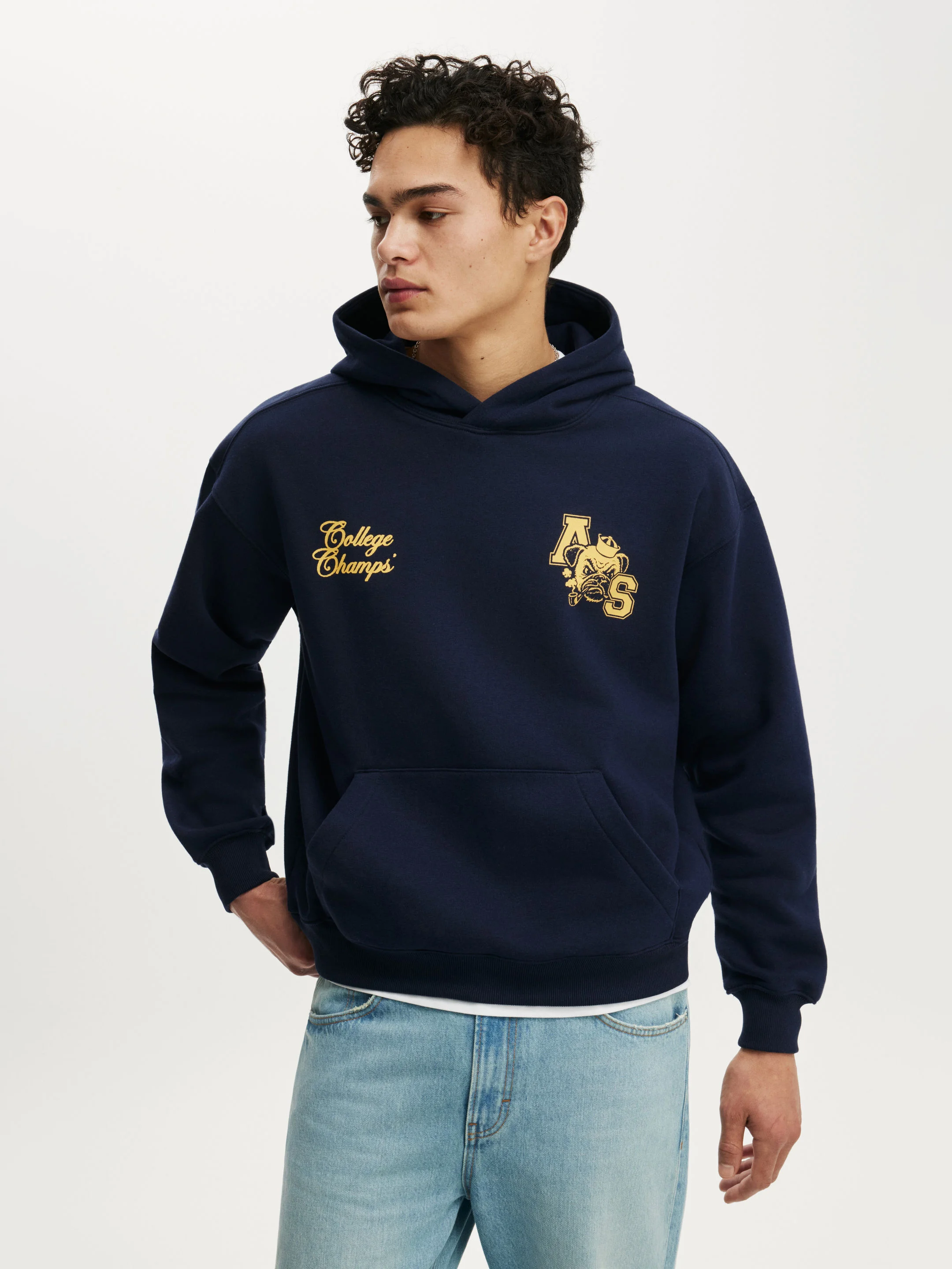 COTTON ON Áo Chui Đầu Có Nón Nam - Box Fit Graphic Hoodie