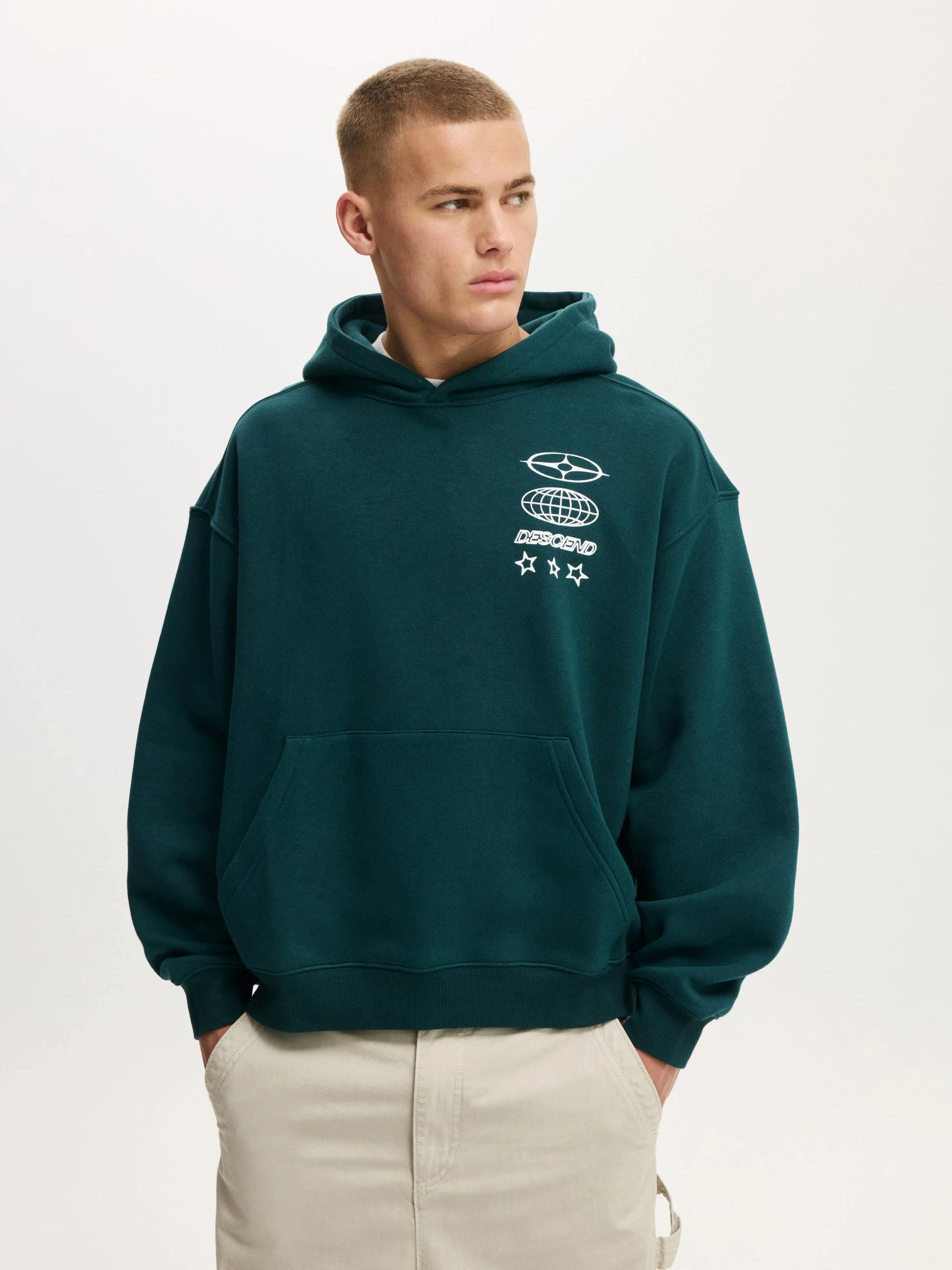 COTTON ON Áo Chui Đầu Có Nón Nam - Box Fit Graphic Hoodie